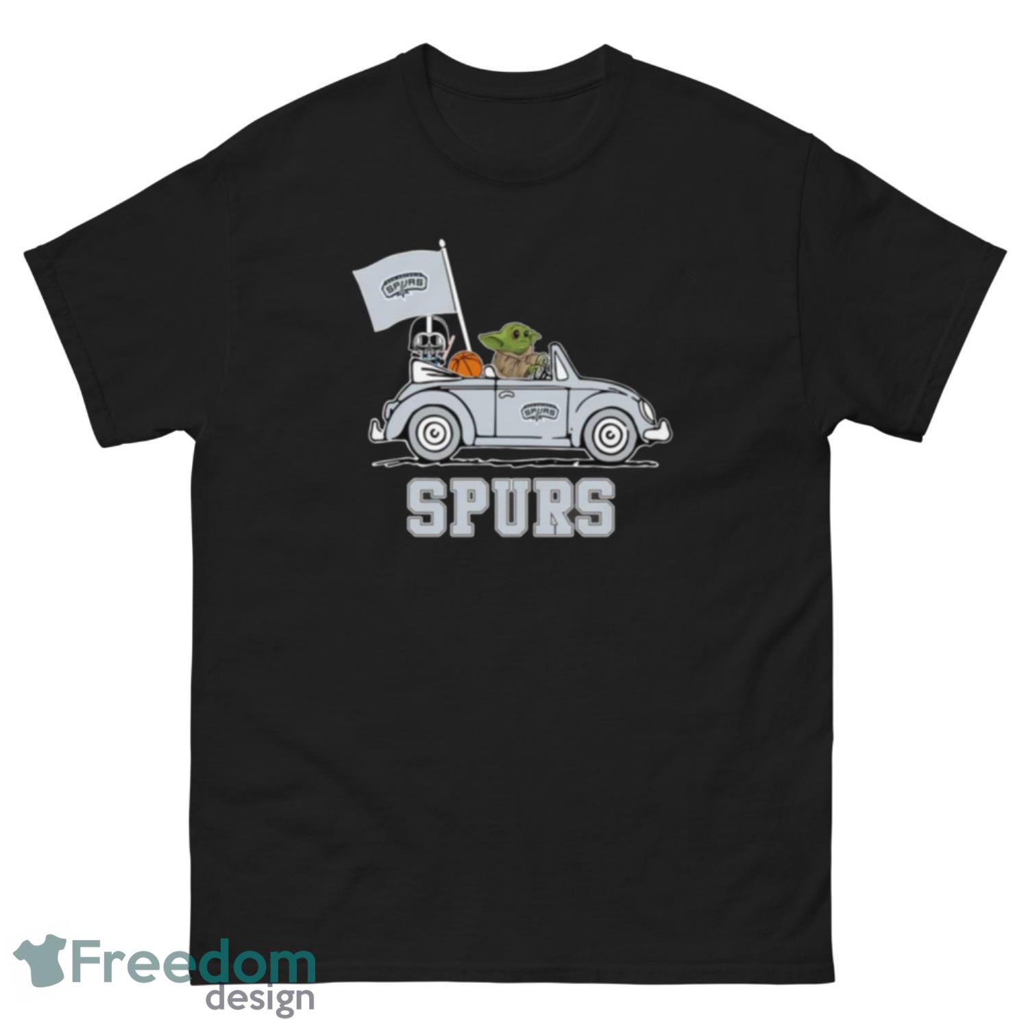 NBA Basketball San Antonio Spurs Darth Vader Baby Yoda Driving Star Wars Shirt T Shirt - G500 Men’s Classic Tee