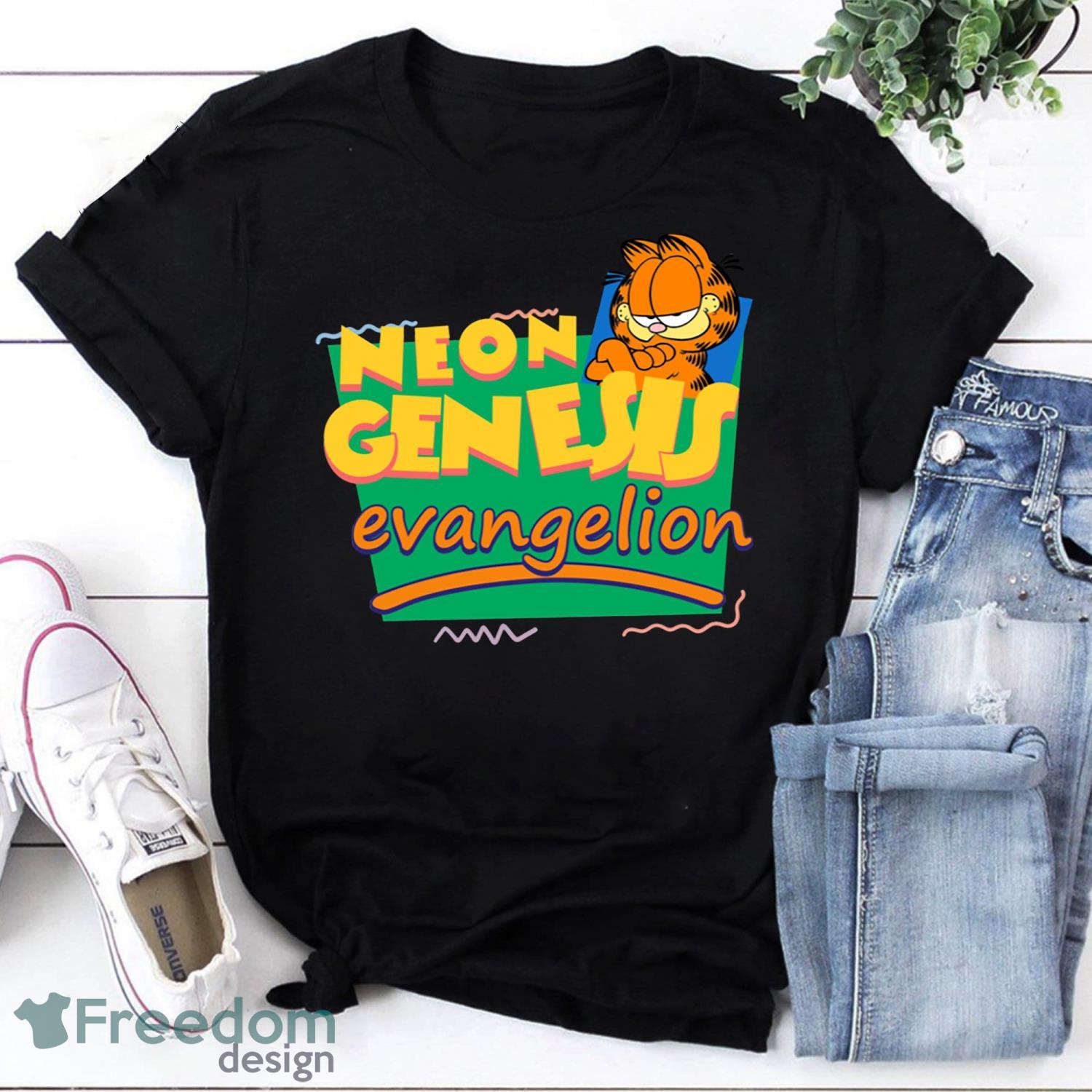 Neon Genesis Evangelion Garfield Vintage T-Shirt Garfield Shirt Funny Garfield Shirt Evangelion Garfield Shirt Product Photo 1