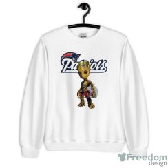 New England Patriots NFL Football Groot Marvel Guardians Of The Galaxy T Shirt - Unisex Crewneck Sweatshirt
