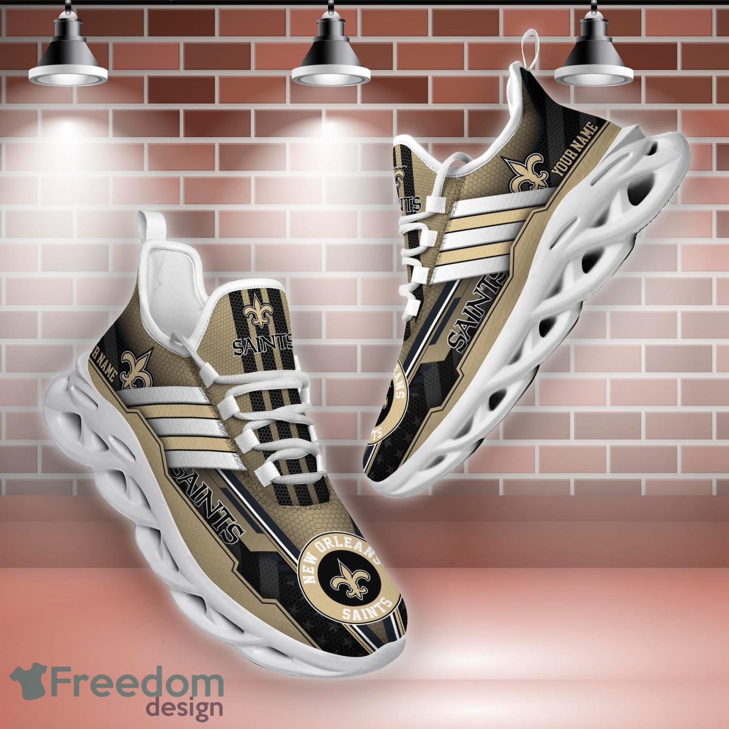 New Orleans Saints 3D Max Soul Sneakers Running Shoes Custom Name