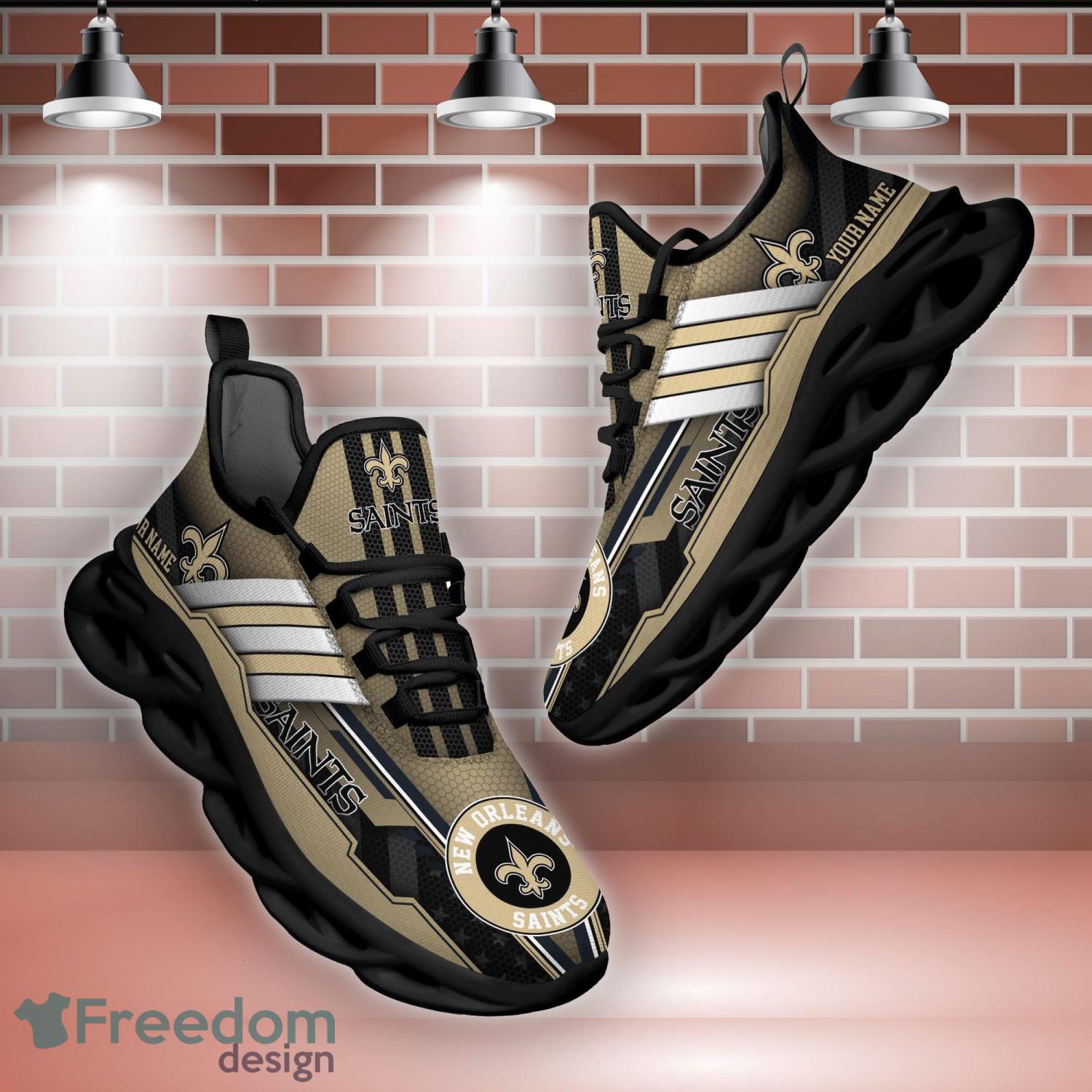 New Orleans Saints Custom Name Max Soul Sneakers Style 6 - Freedomdesign