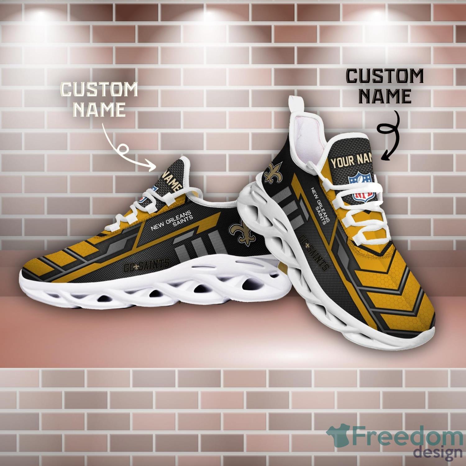 New Orleans Saints Custom Name Max Soul Sneakers Style 6 - Freedomdesign