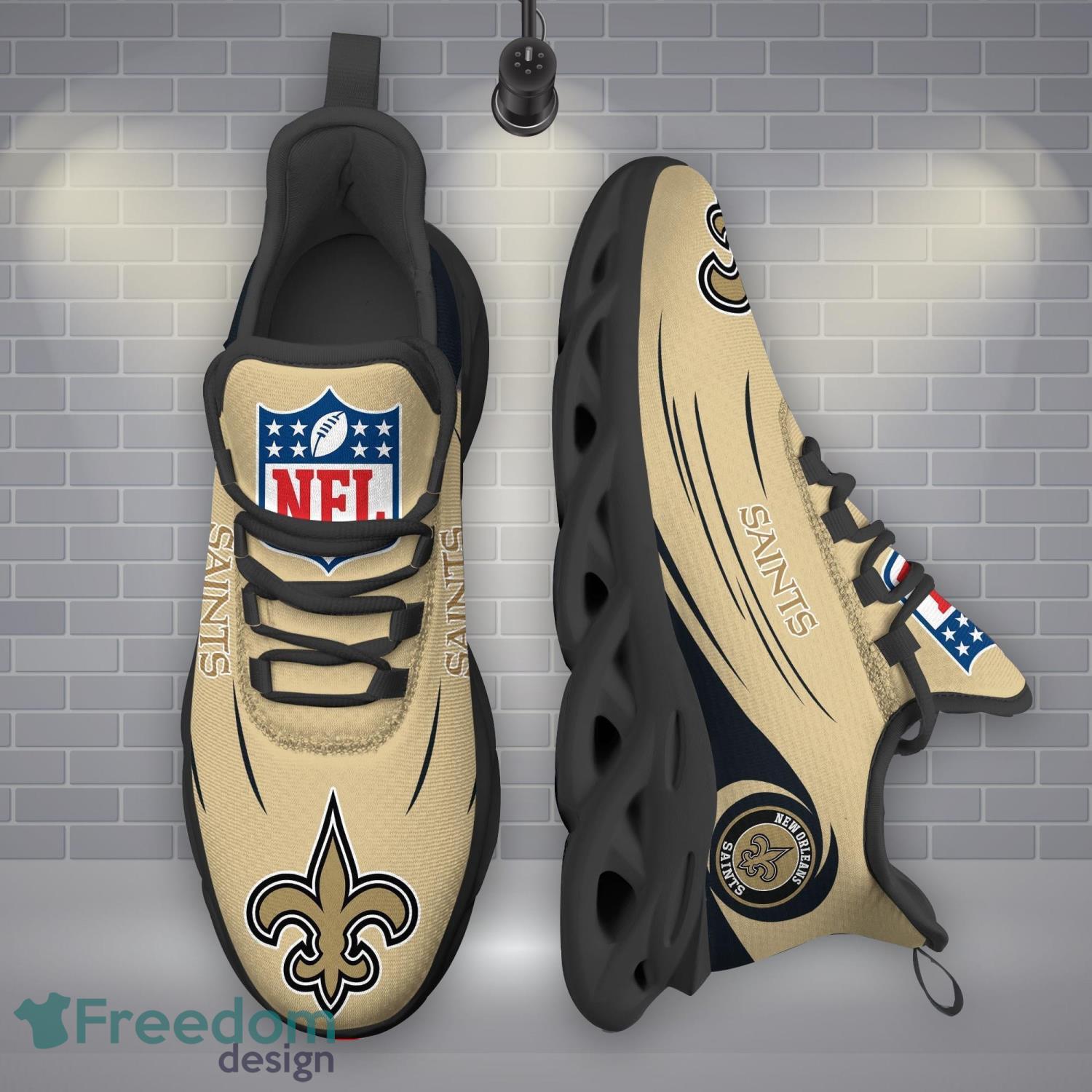 New Orleans Saints NFLMax Soul Shoes New Sport Gift Running Sneakers Product Photo 1