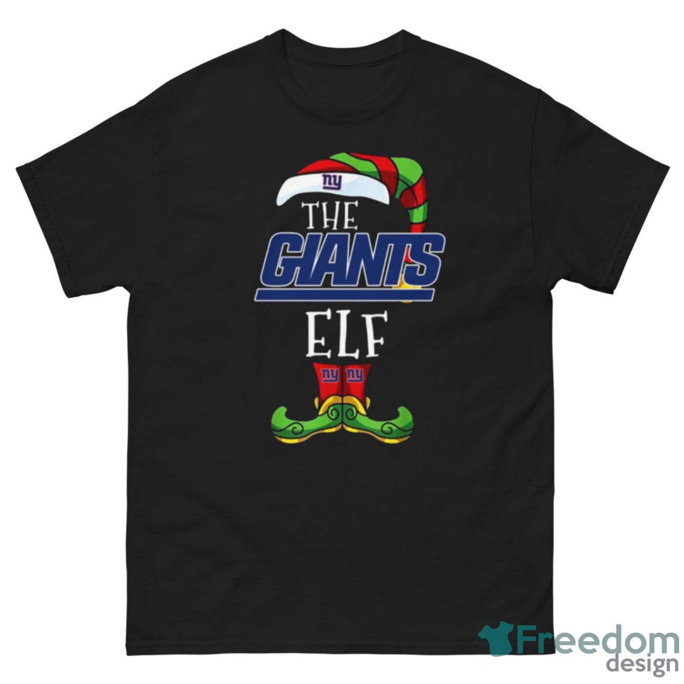 New York Giants Christmas ELF Funny NFL T Shirt - G500 Men’s Classic Tee