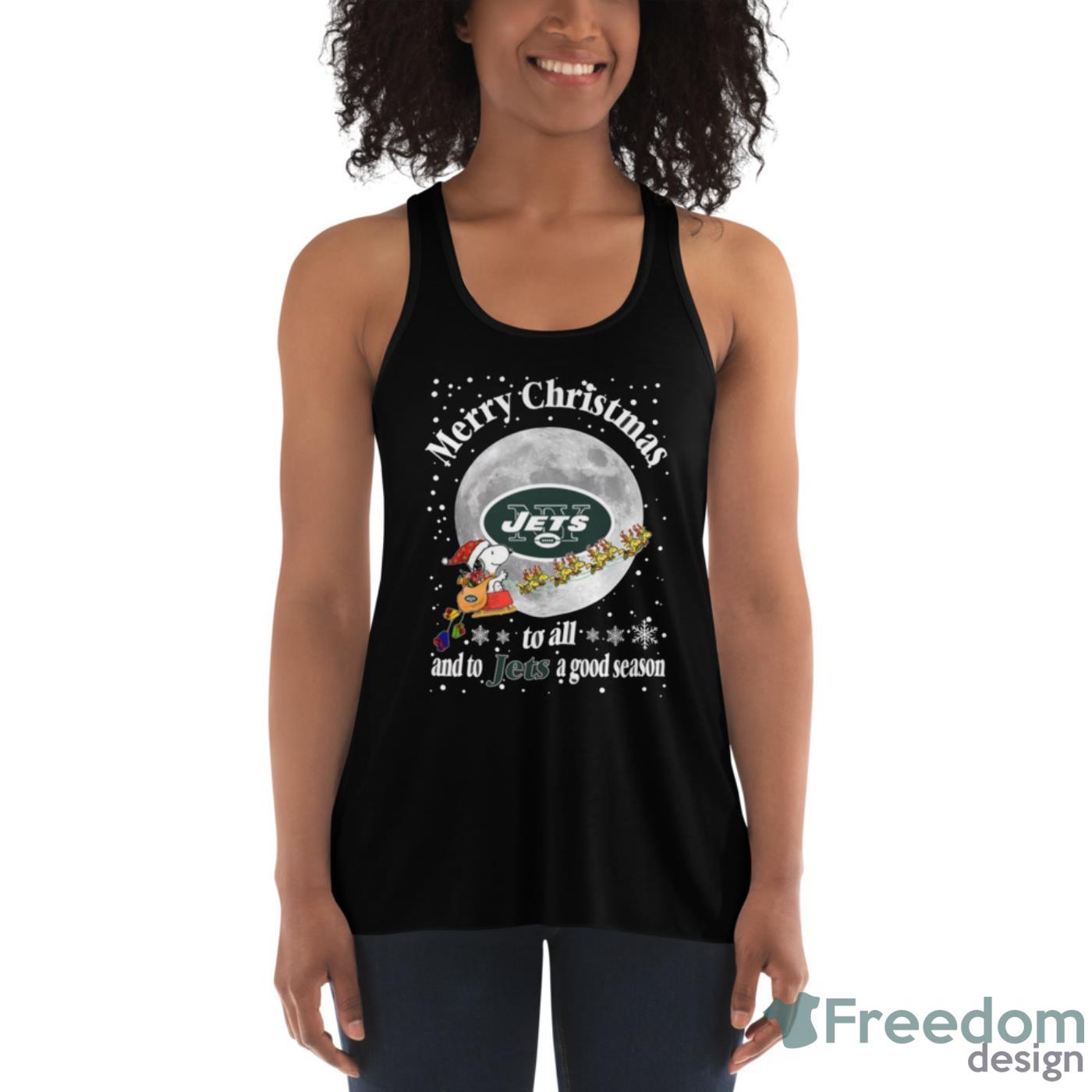 New York Jets Merry Christmas To All And To Jets A Good Season NFL Football Sports T Shirt - Womens Flowy Racerback Tank New York Jets Merry Christmas To All And To Jets A Good Season NFL Football Sports T Shirt - Womens Flowy Racerback Tank