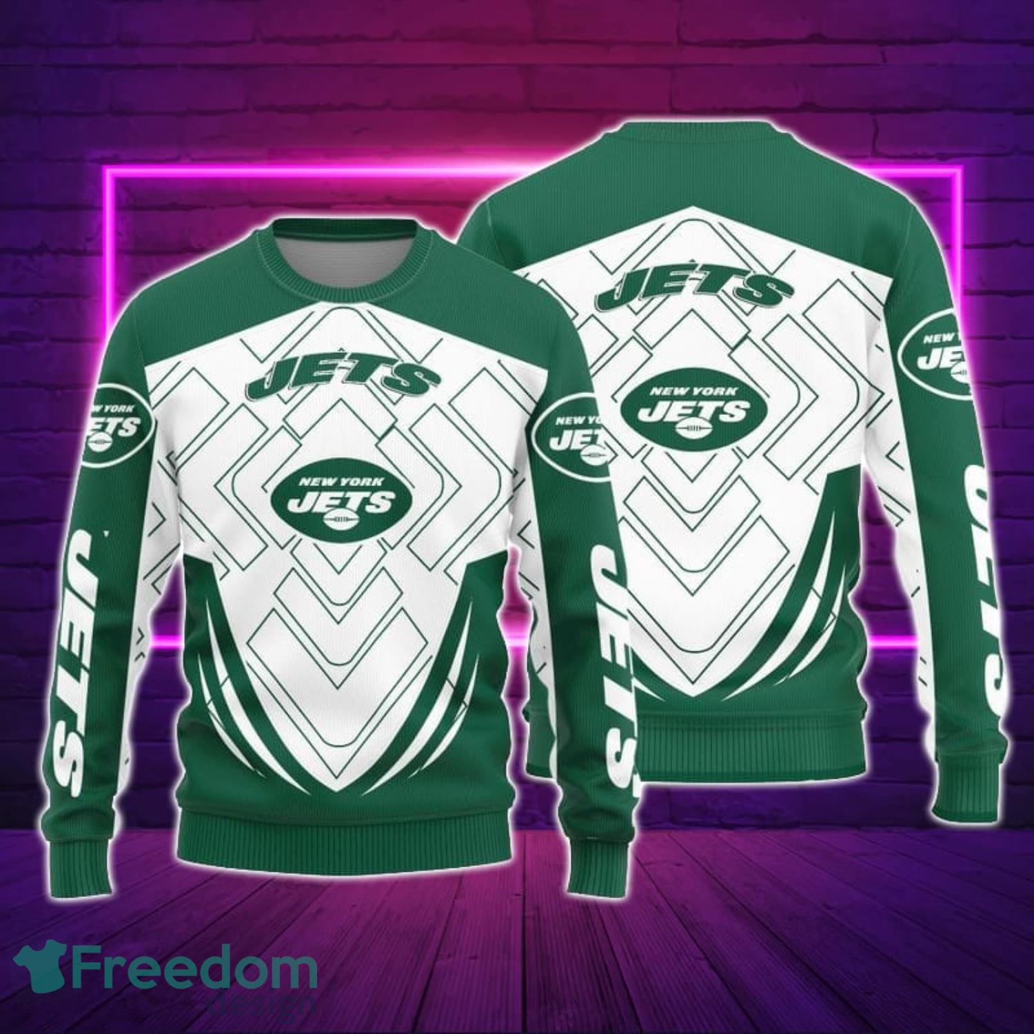 New York Jets Fans Grch Ugly Christmas Sweater Gift - Freedomdesign