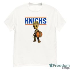 New York Knicks NBA Basketball Groot Marvel Guardians Of The Galaxy T Shirt - G500 Men’s Classic T-Shirt