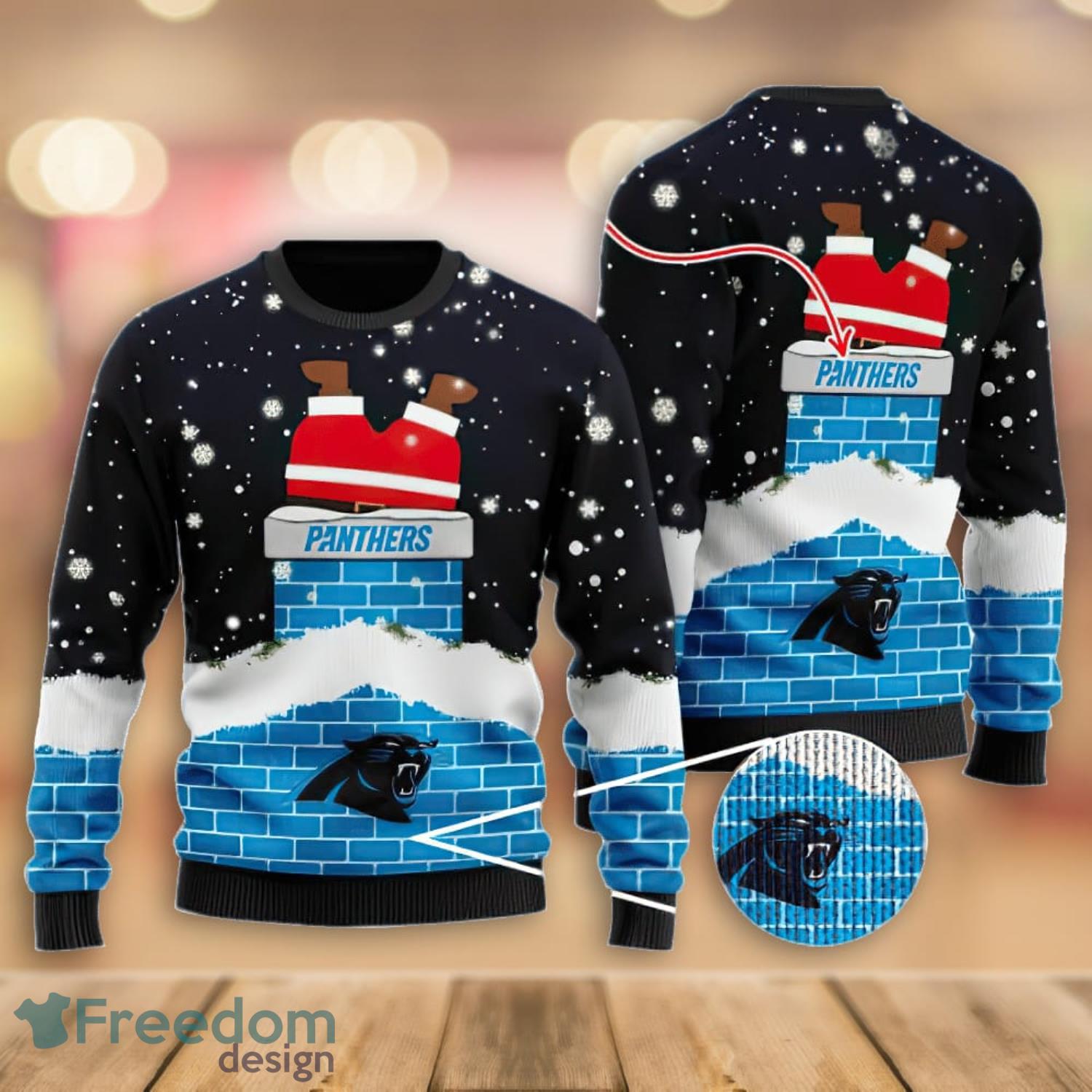 Carolina Panthers Pattern Ugly Christmas Sweater Gift - Freedomdesign