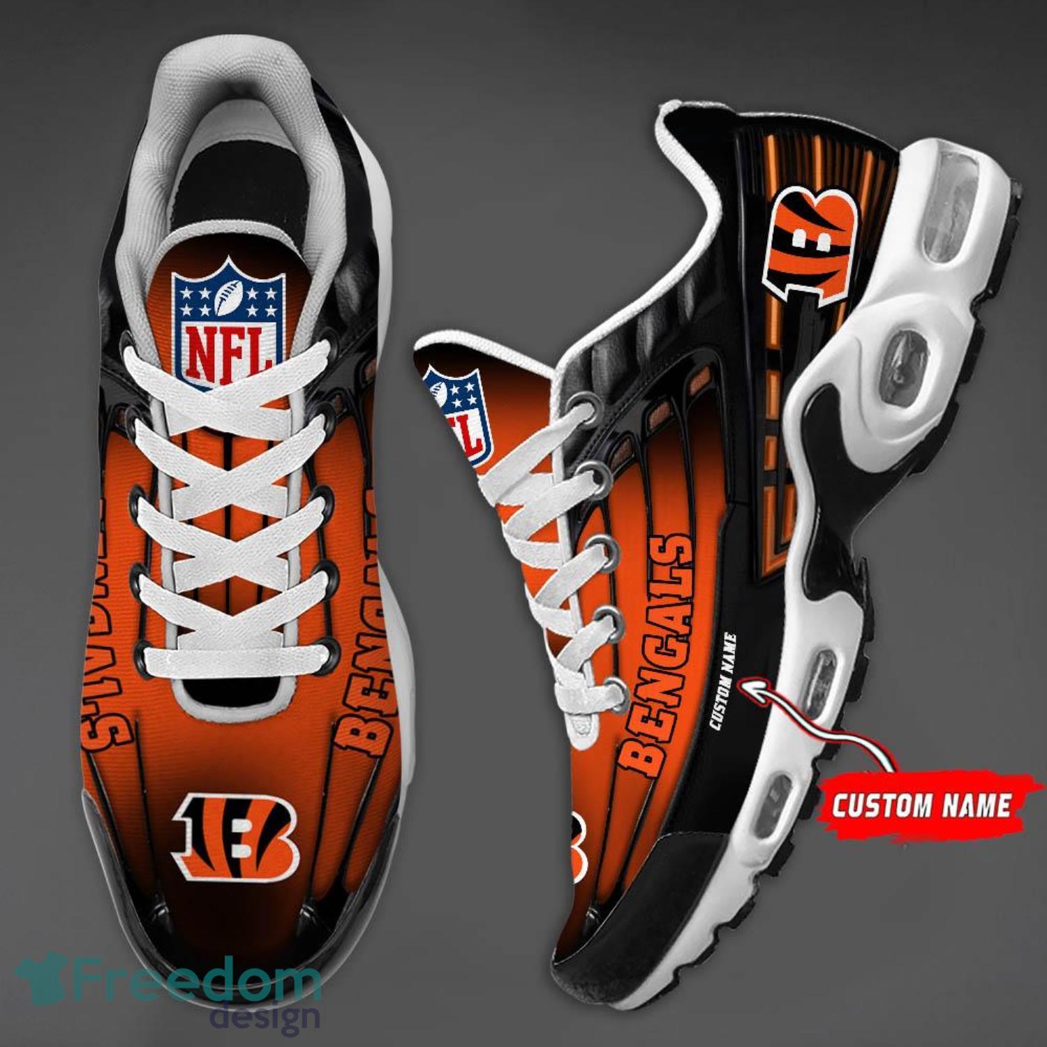 Custom Name Cincinnati Bengals NFL Logo Air Cushion Sports Shoes