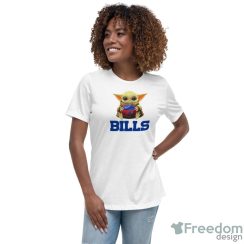 NFL Football Buffalo Bills Baby Yoda Star Wars Sport Gift T- Shirt - Women's Relaxed Short Sleeve Jersey Tee