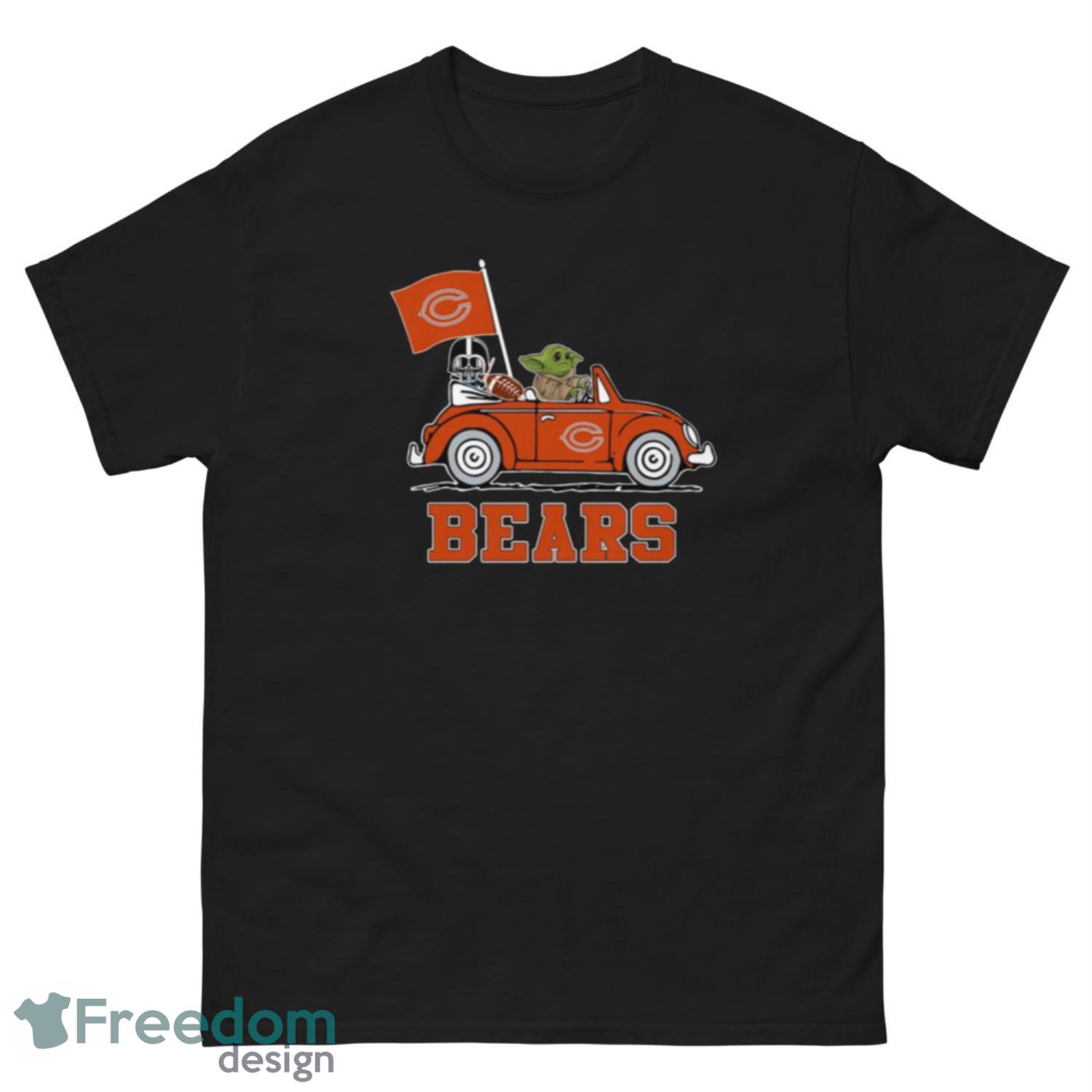 NFL Football Chicago Bears Darth Vader Baby Yoda Driving Star Wars Shirt T Shirt - G500 Men’s Classic Tee