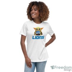 NFL Football Detroit Lions Baby Yoda Star Wars Sport Gift T Shirt image NFL Football Detroit Lions Baby Yoda Star Wars Sport Gift T- Shirt - Women's Relaxed Short Sleeve Jersey Tee