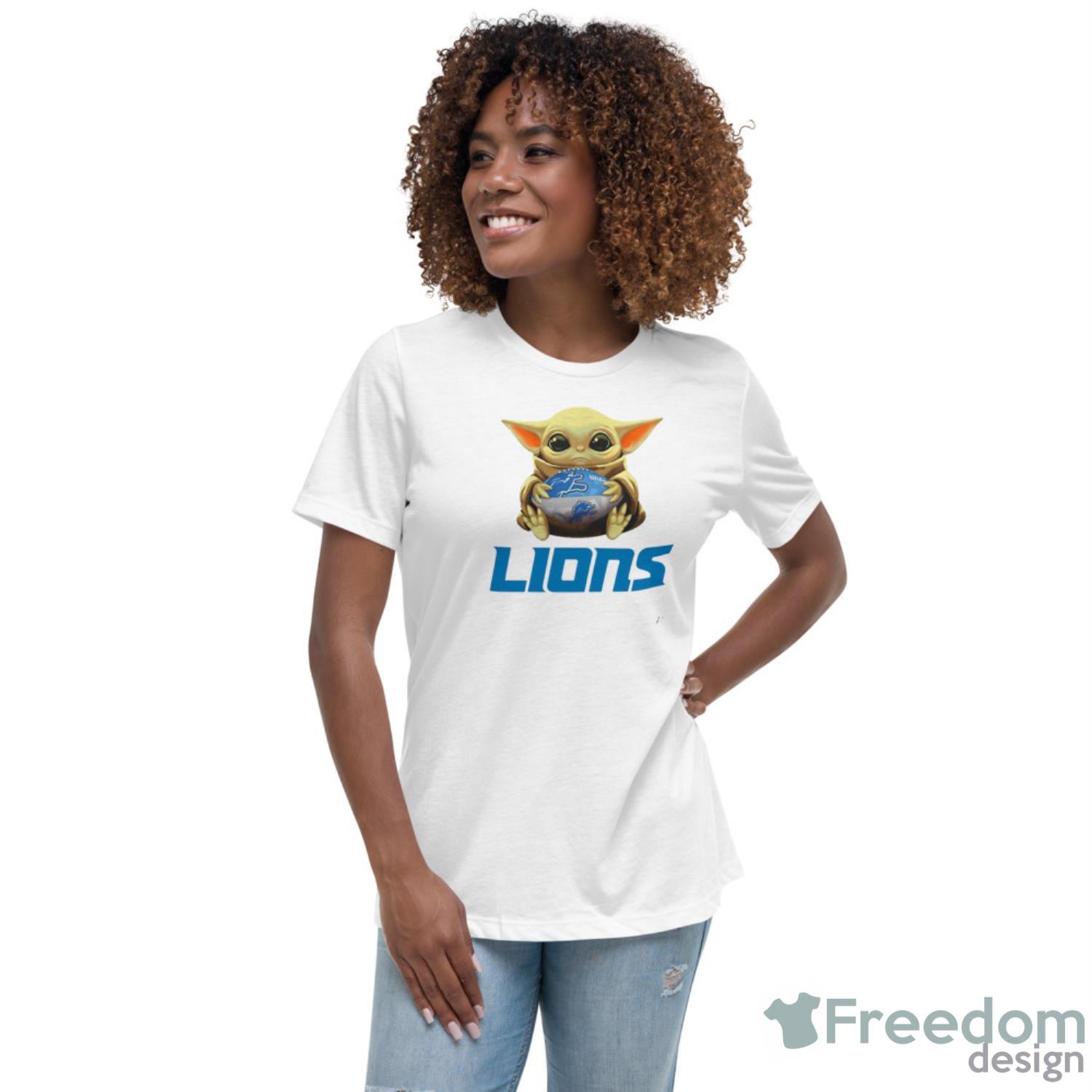 nfl-football-detroit-lions-baby-yoda-star-wars-sport-gift-t-shirt-3.jpeg NFL Football Detroit Lions Baby Yoda Star Wars Sport Gift T- Shirt - Women's Relaxed Short Sleeve Jersey Tee