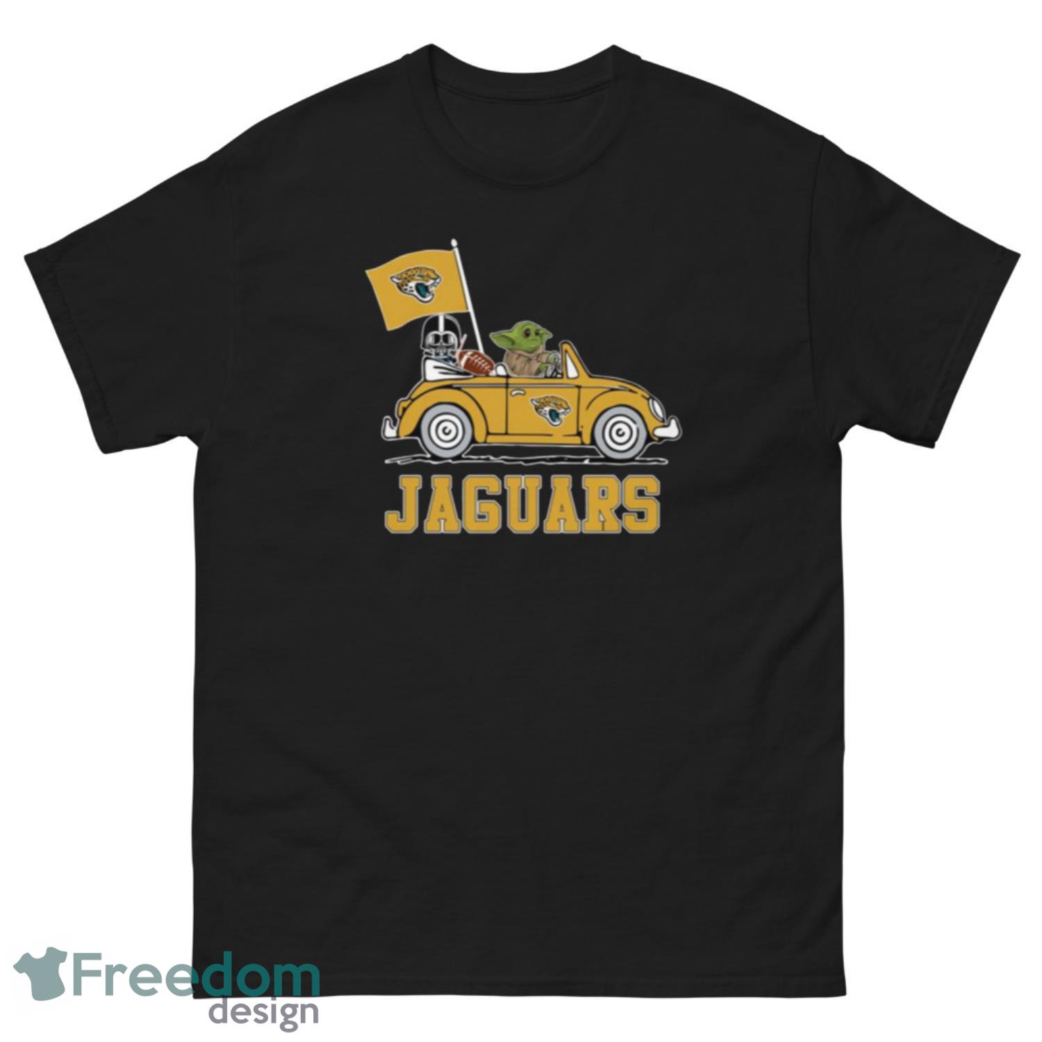 NFL Football Jacksonville Jaguars Darth Vader Baby Yoda Driving Star Wars Shirt T Shirt - G500 Men’s Classic Tee