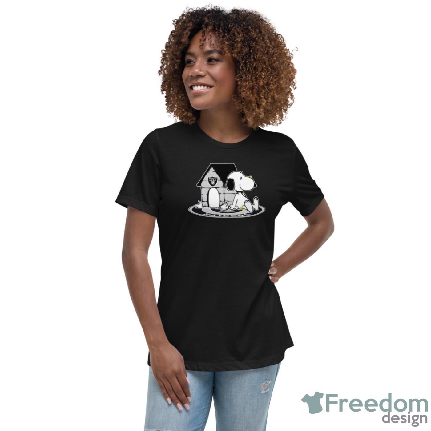 NFL Football Oakland Raiders Snoopy The Peanuts Movie Shirt T Shirt - Womens Relaxed Short Sleeve Jersey Tee NFL Football Oakland Raiders Snoopy The Peanuts Movie Shirt T Shirt - Womens Relaxed Short Sleeve Jersey Tee