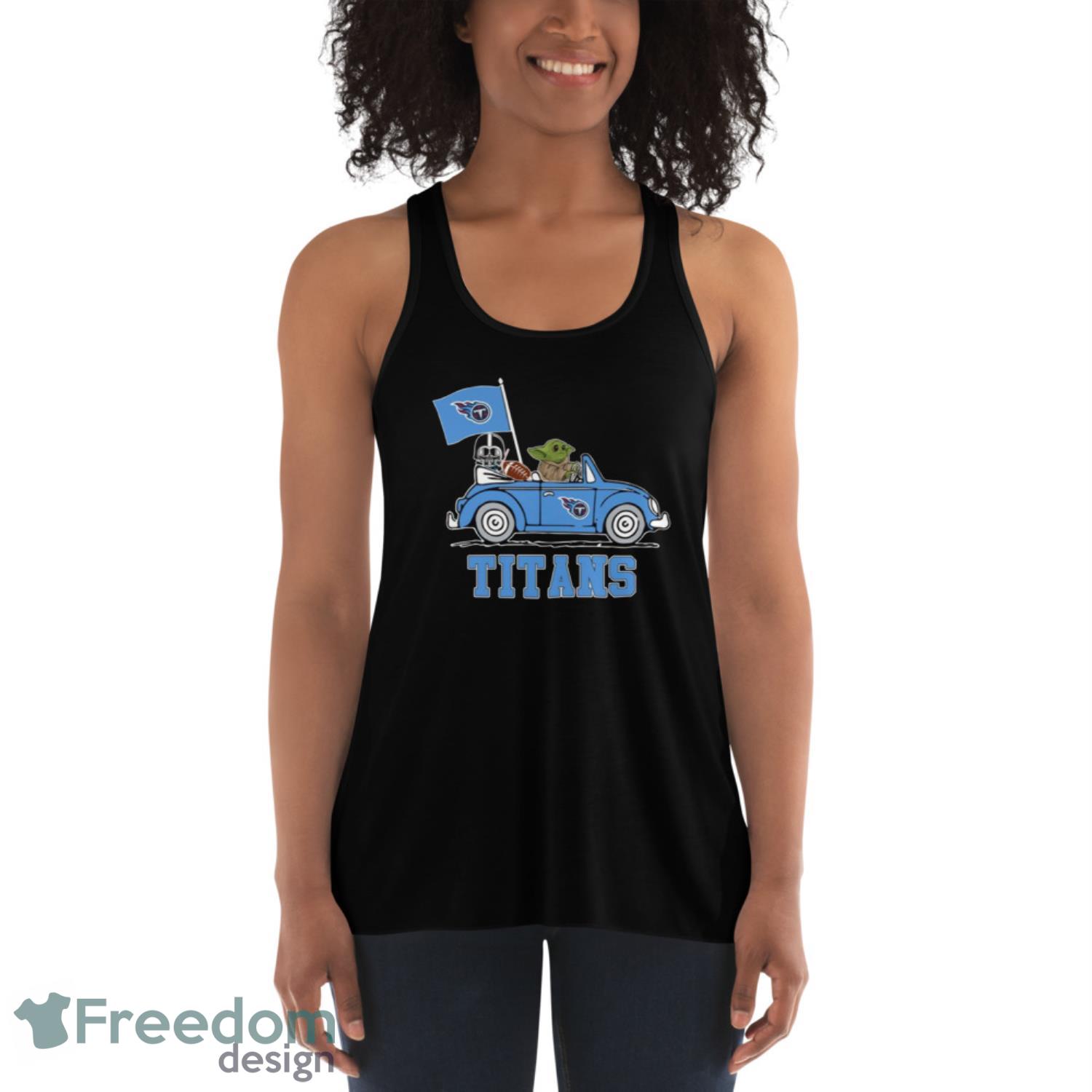 NFL Football Tennessee Titans Darth Vader Baby Yoda Driving Star Wars Shirt T Shirt image NFL Football Tennessee Titans Darth Vader Baby Yoda Driving Star Wars Shirt T Shirt