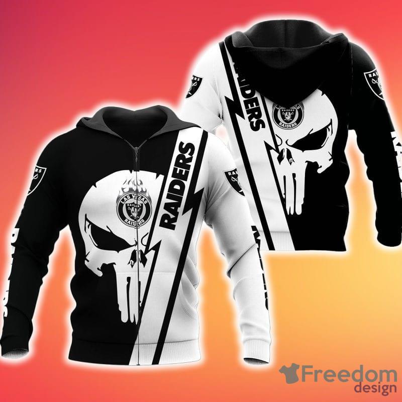 Las Vegas Raiders Halloween Horror 3D Personalized Zip Hoodie –