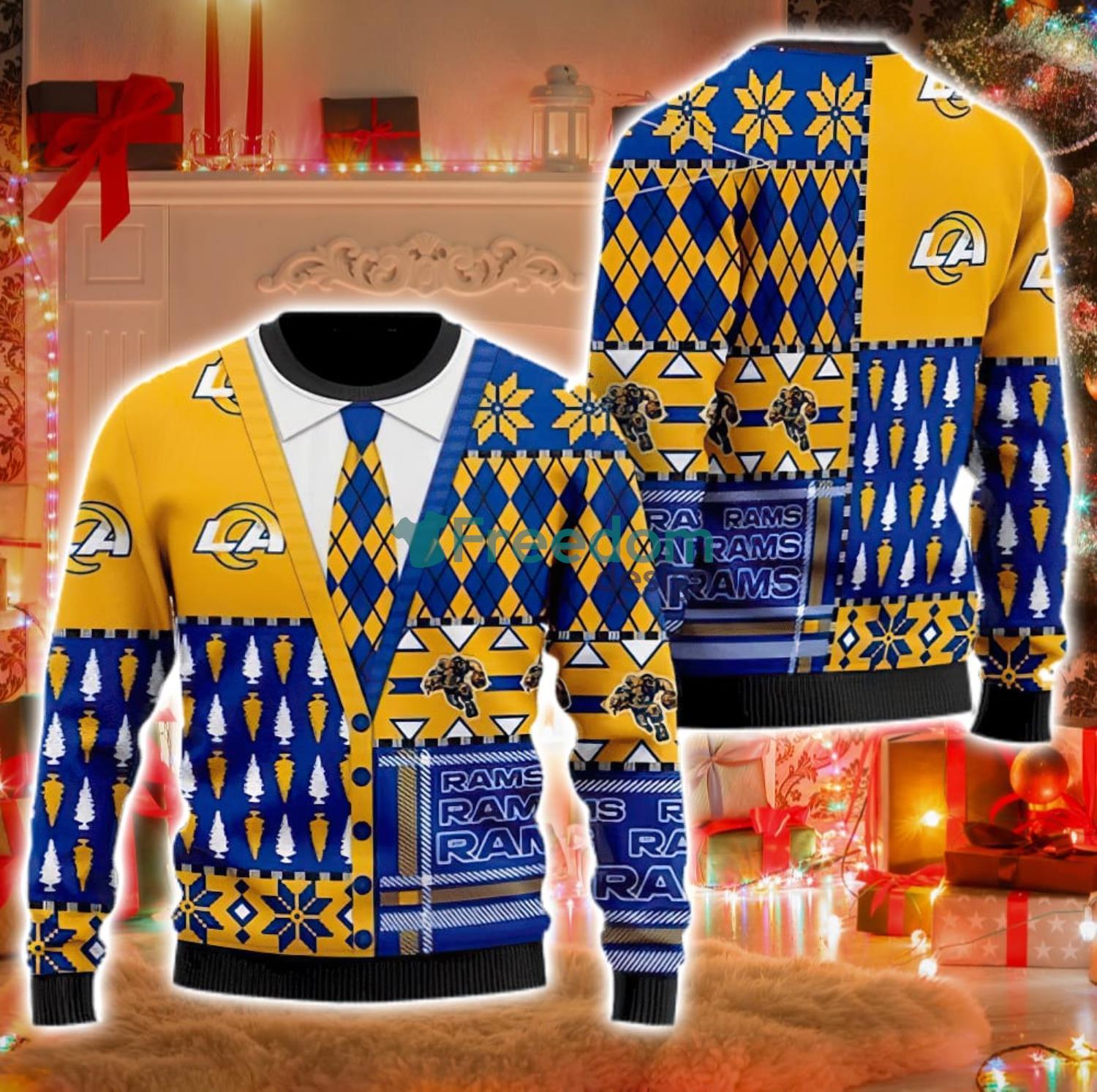 NFL Los Angeles Rams Custom Name And Number Ugly Christmas Sweater  Christmas Gift For Sport Team - Limotees