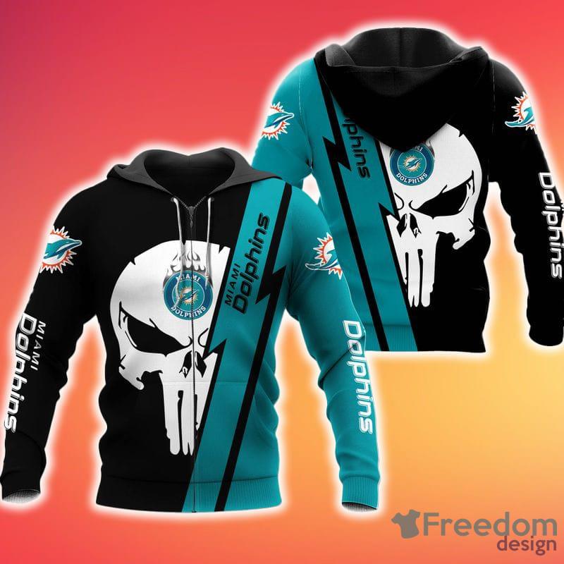 Miami Dolphins Skull 3d Hoodie Gift For Men For Women - T-shirts Low Price