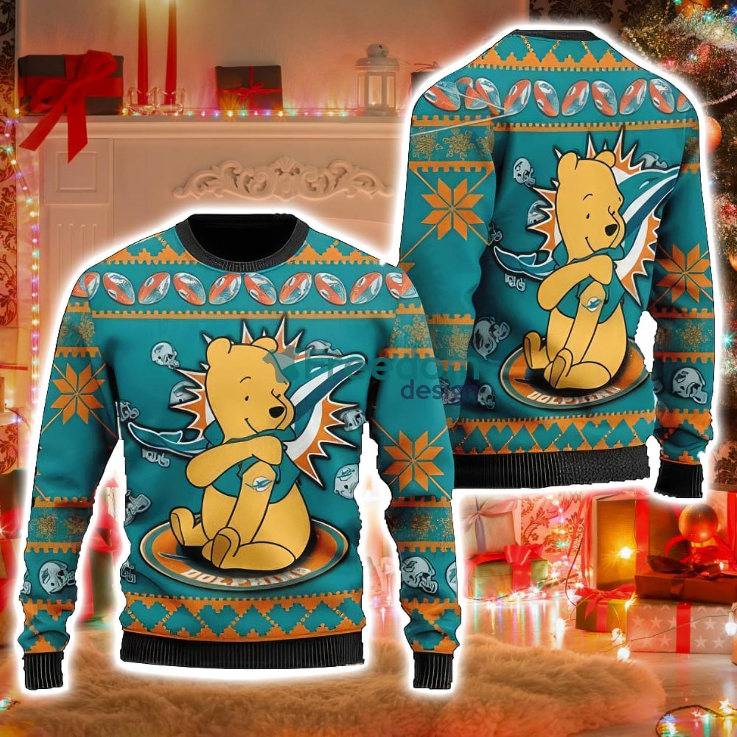 Miami Dolphins Logo Knitting Pattern Ugly Christmas Sweater Gift For  Christmas