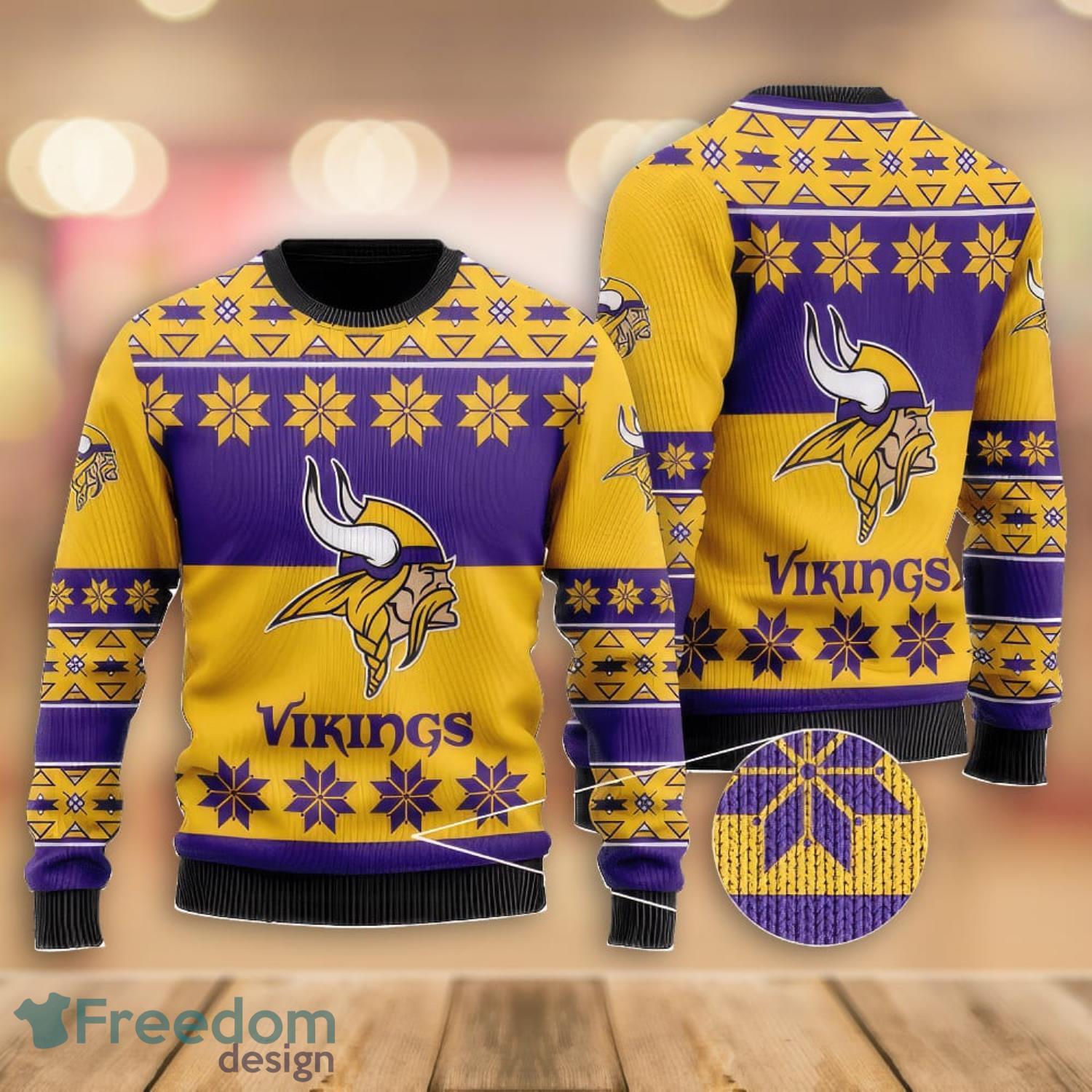 Minnesota Vikings Fans Santa Claus Pattern Ugly Christmas Sweater Gift -  Freedomdesign