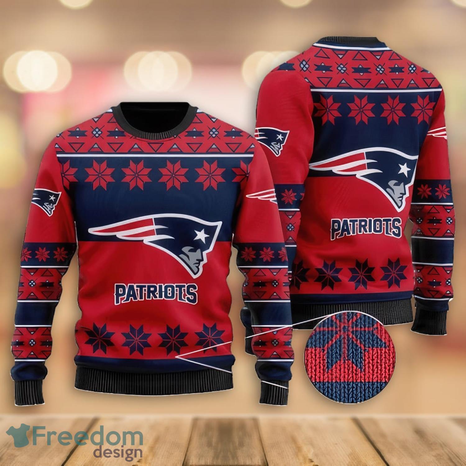 NFL New England Patriots Christmas Gift All Over Print Ugly Christmas  Sweater - Freedomdesign