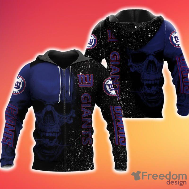 New York Giants Hiphop Skeleton 3D Hoodie