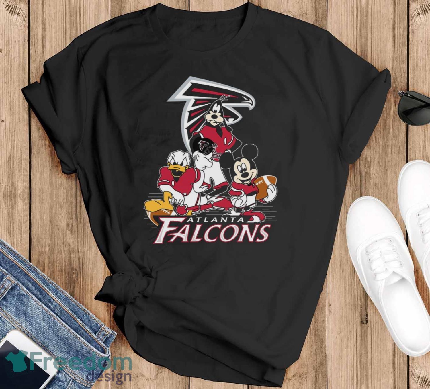 NFL Sport Fans Atlanta Falcons Mickey Mouse Donald Duck Goofy Football Shirt T Shirt Product Photo 1