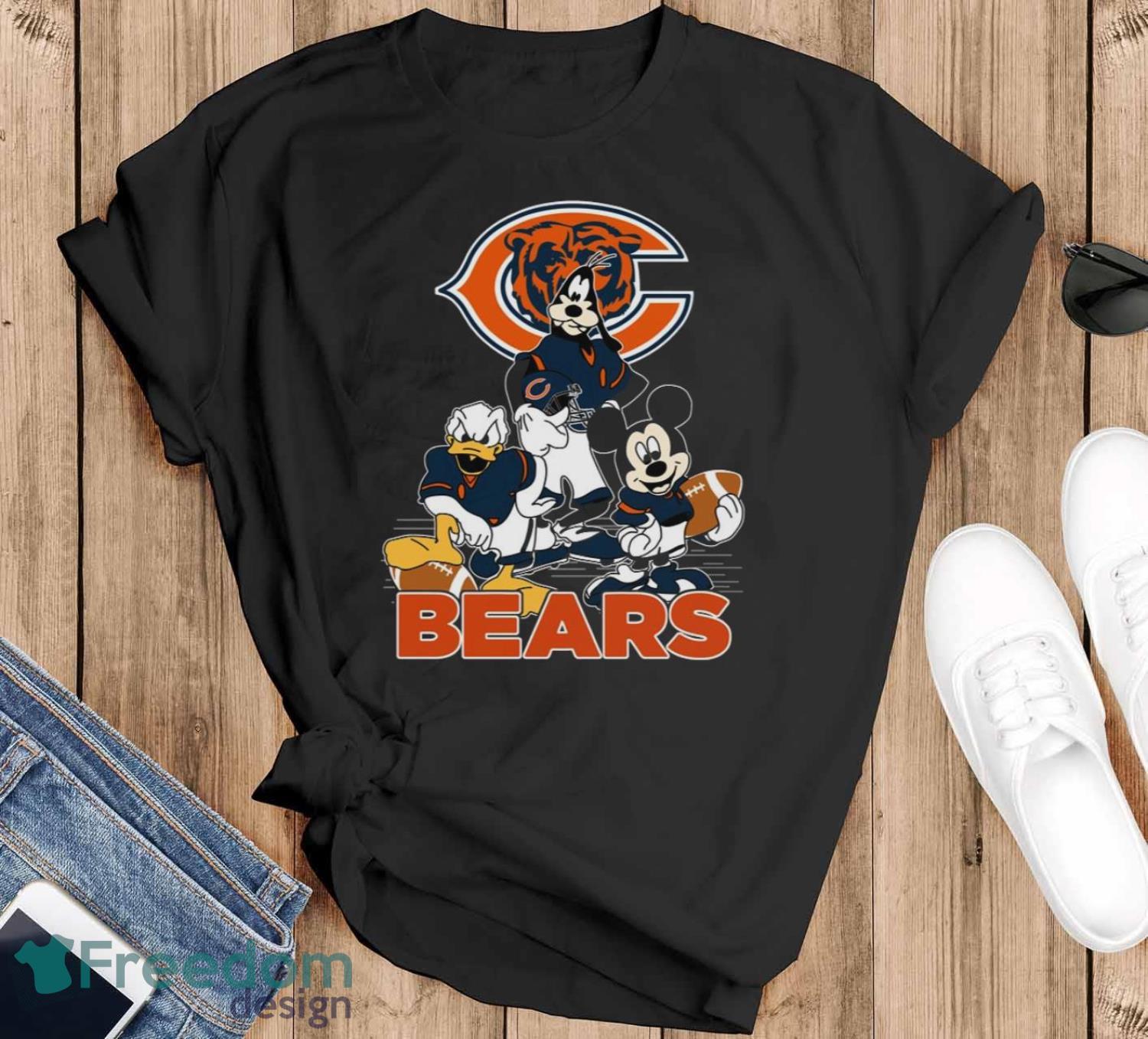 NFL Sport Fans Chicago Bears Mickey Mouse Donald Duck Goofy Football Shirt T Shirt Product Photo 1