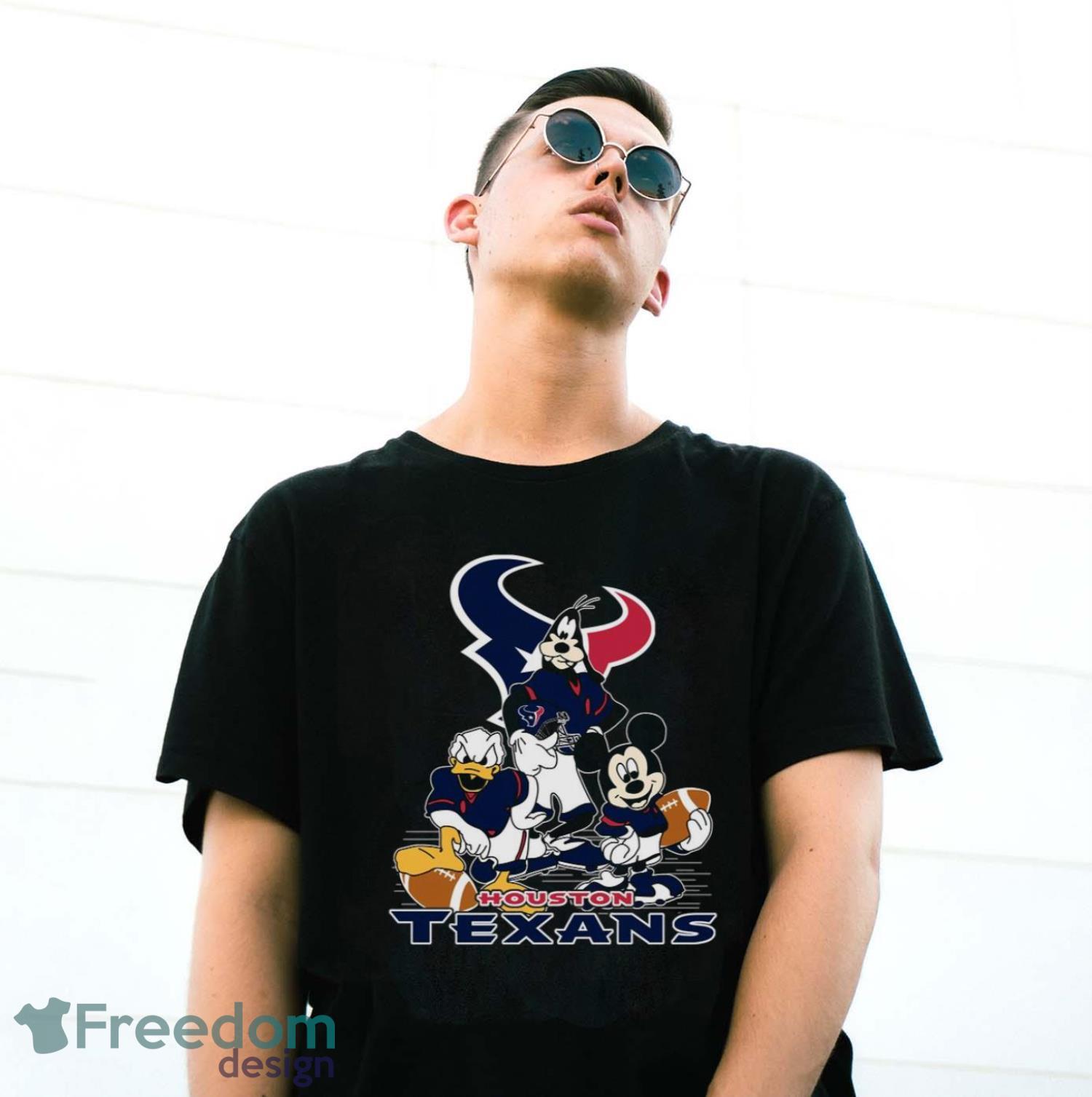 NFL Sport Fans Houston Texans Mickey Mouse Donald Duck Goofy Football Shirt T Shirt Product Photo 2