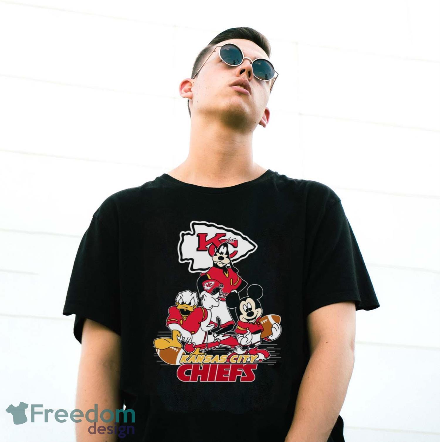 NFL Sport Fans Kansas City Chiefs Mickey Mouse Donald Duck Goofy Football Shirt T Shirt Product Photo 2