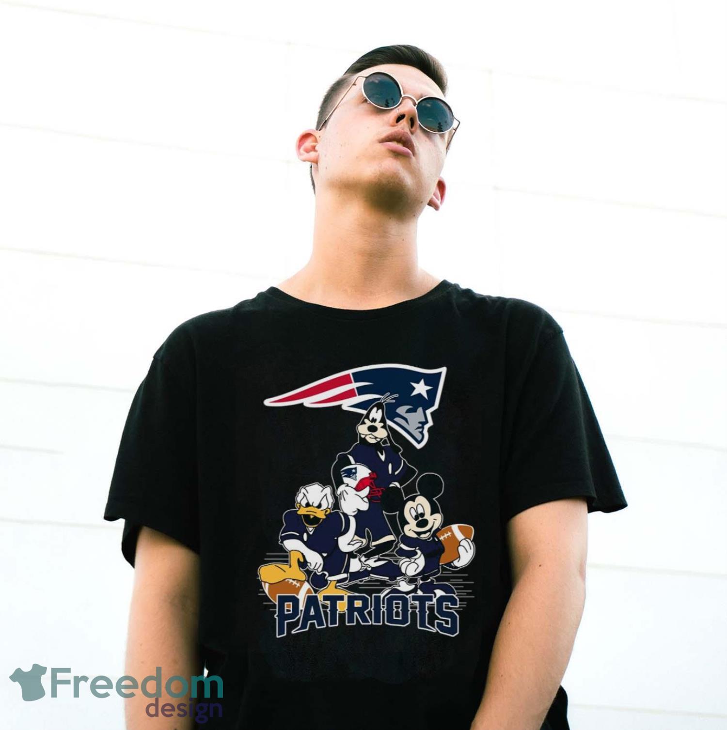 NFL Sport Fans New England Patriots Mickey Mouse Donald Duck Goofy Football Shirt T Shirt Product Photo 2