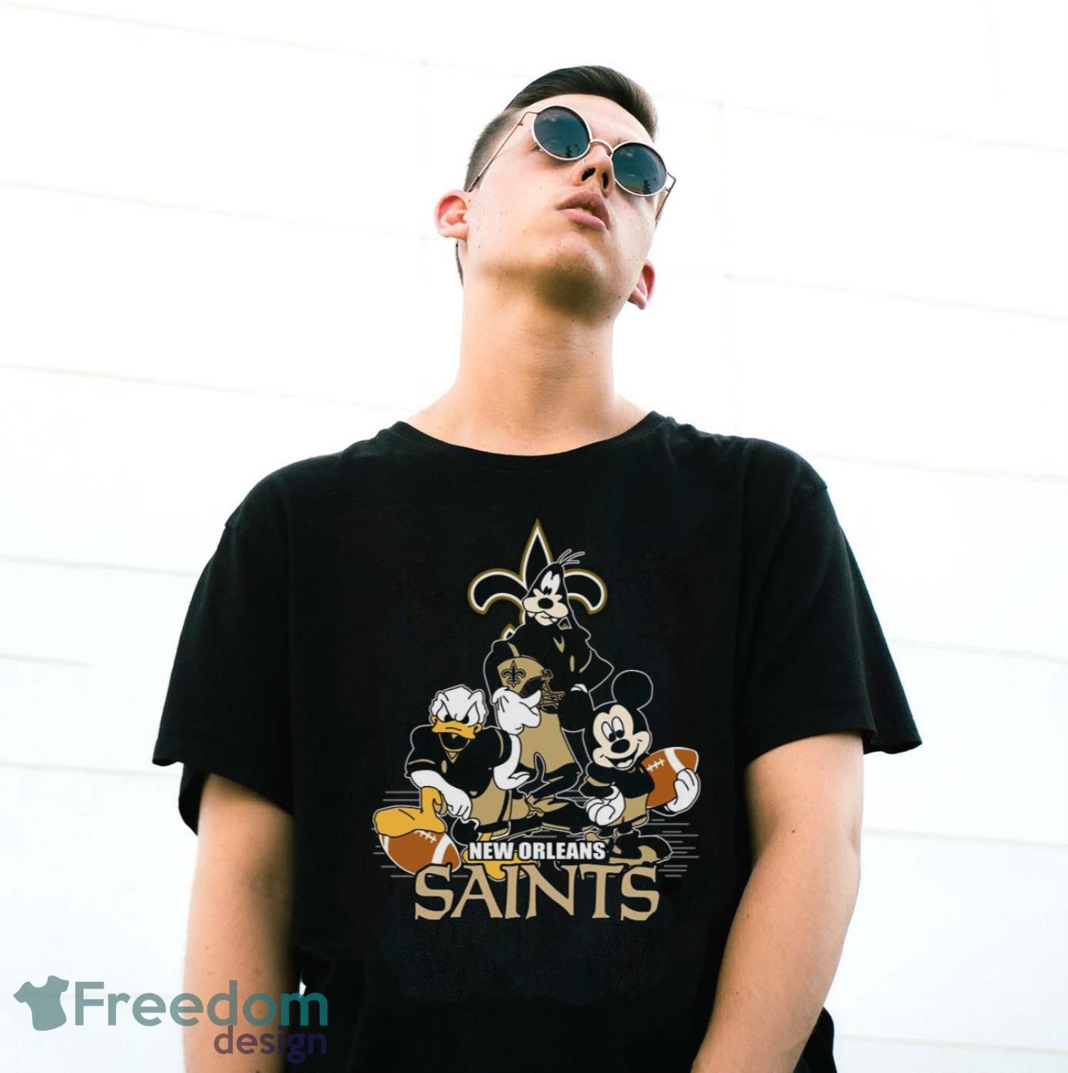 NFL Sport Fans New Orleans Saints Mickey Mouse Donald Duck Goofy Football Shirt T Shirt Product Photo 2