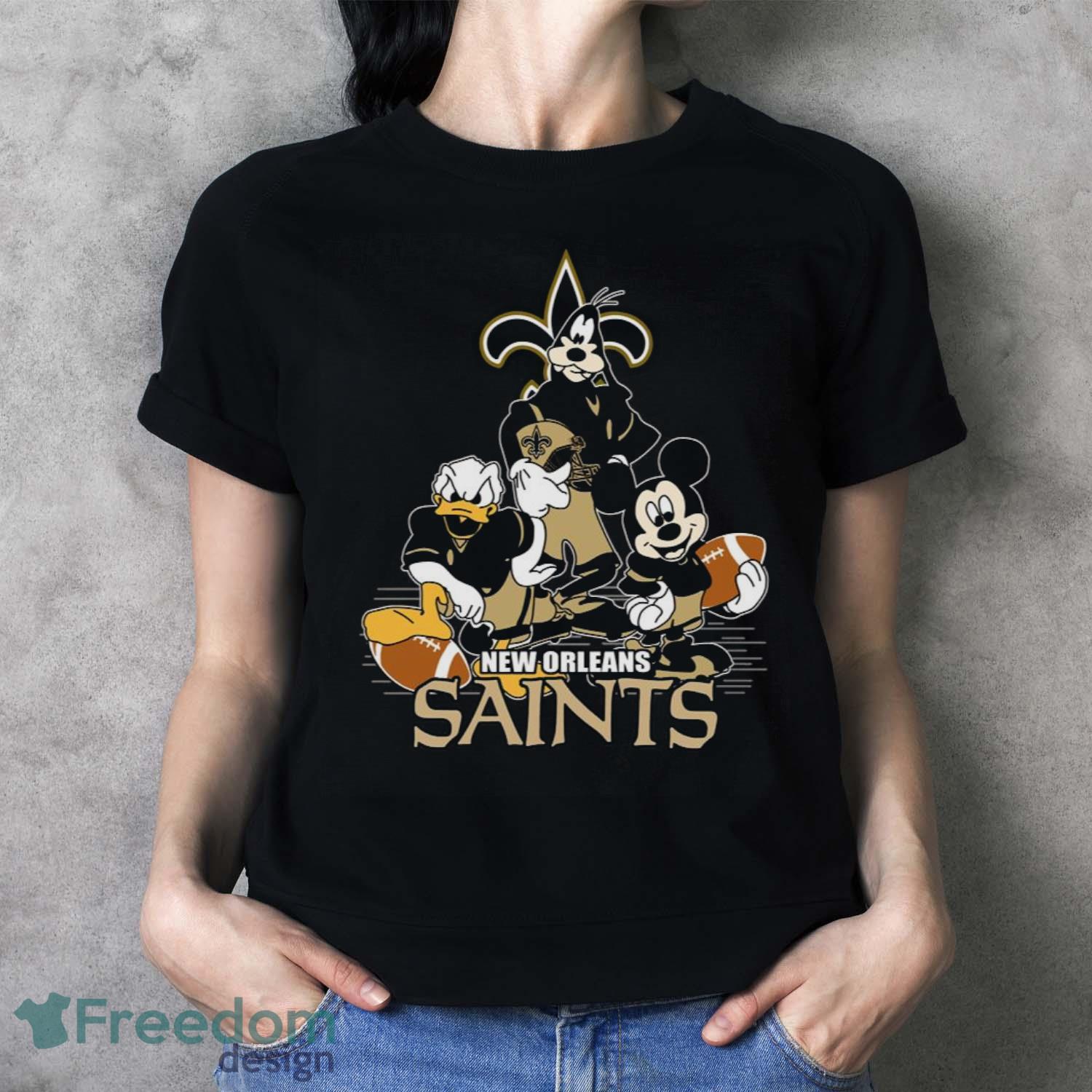 NFL Sport Fans New Orleans Saints Mickey Mouse Donald Duck Goofy Football Shirt T Shirt Product Photo 3 NFL Sport Fans New Orleans Saints Mickey Mouse Donald Duck Goofy Football Shirt T Shirt Product Photo 3