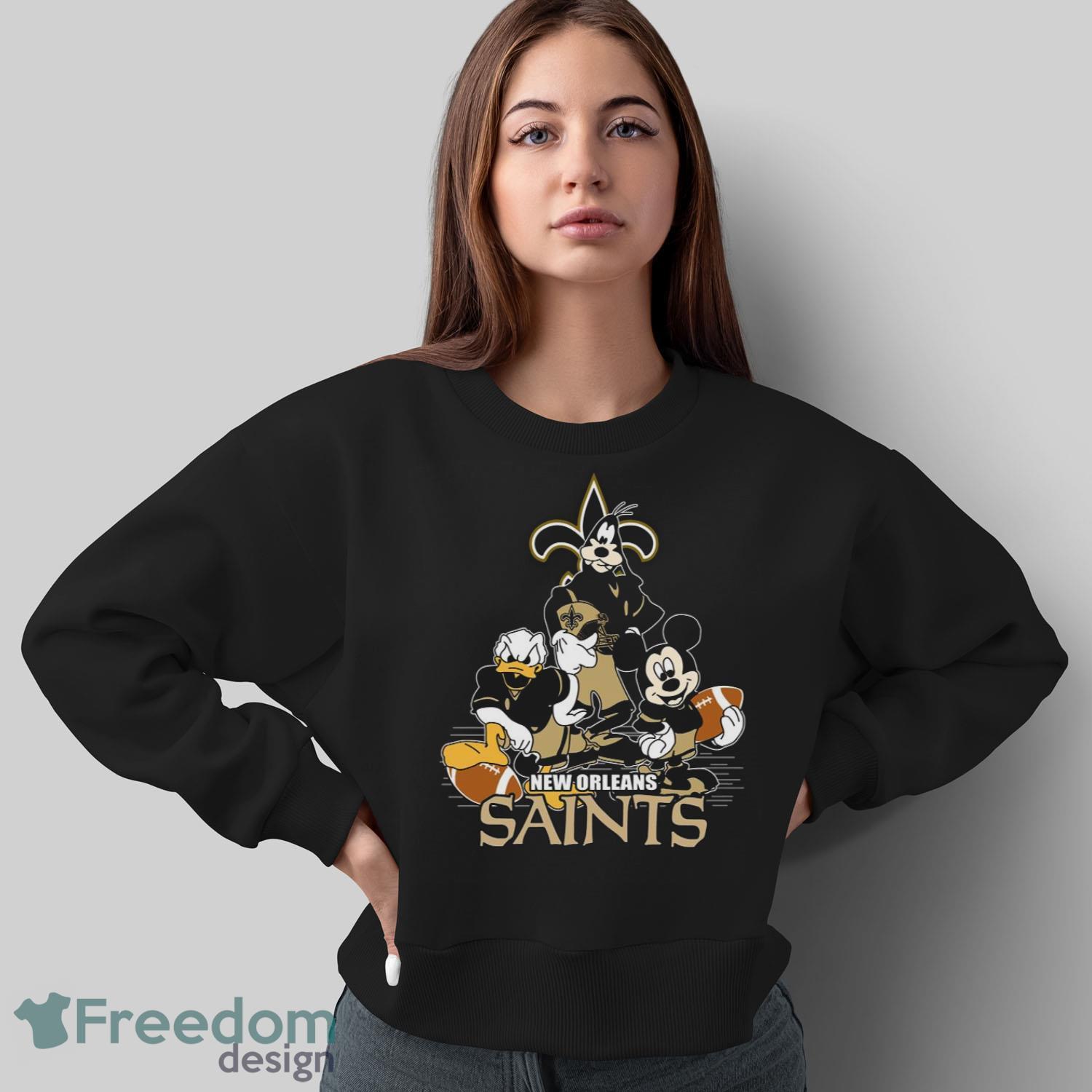 NFL Sport Fans New Orleans Saints Mickey Mouse Donald Duck Goofy Football Shirt T Shirt Product Photo 4 NFL Sport Fans New Orleans Saints Mickey Mouse Donald Duck Goofy Football Shirt T Shirt Product Photo 4