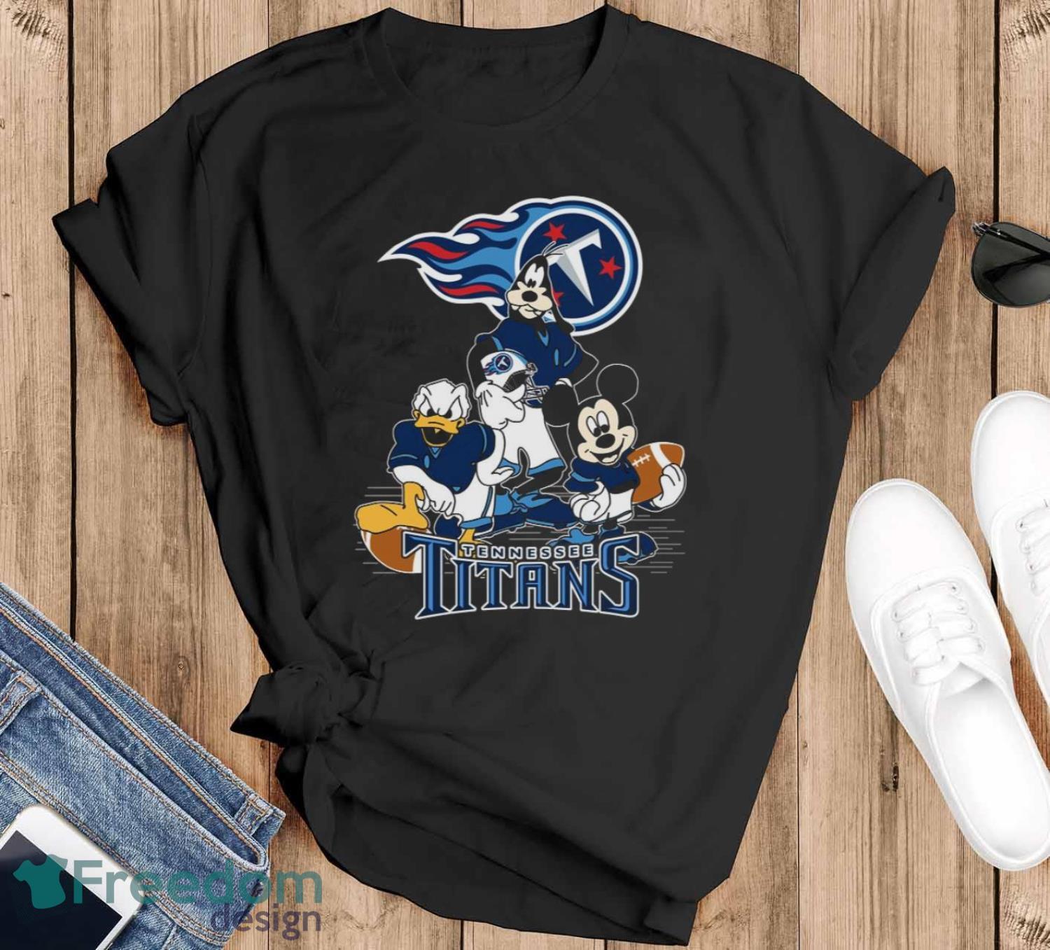 NFL Sport Fans Tennessee Titans Mickey Mouse Donald Duck Goofy Football Shirt T Shirt Product Photo 1