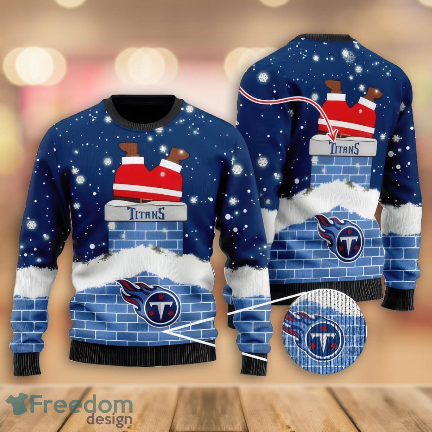 NFL Tennessee Titans Custom Name Text Santa Down The Chimney