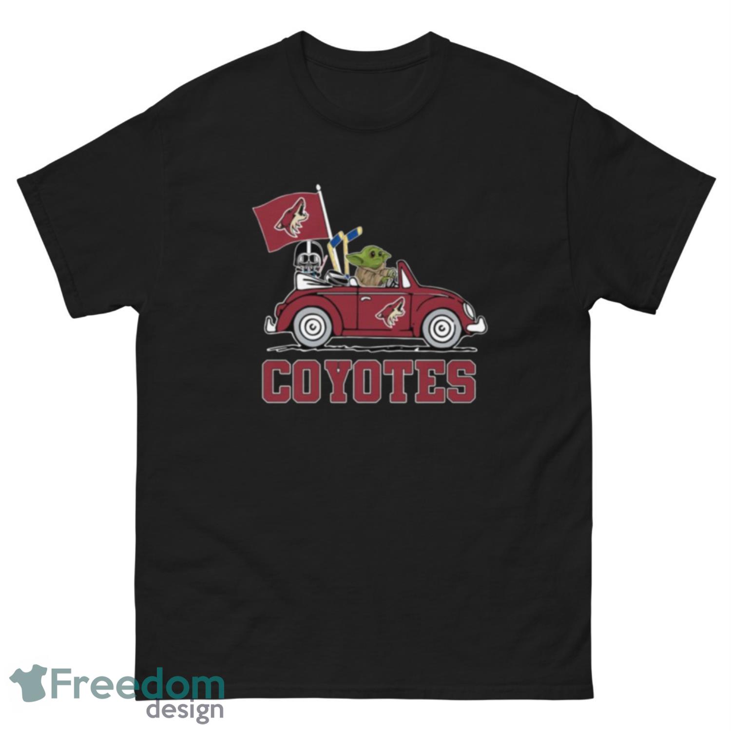 NHL Hockey Arizona Coyotes Darth Vader Baby Yoda Driving Star Wars Shirt T Shirt - G500 Men’s Classic Tee