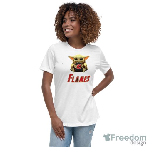 NHL Hockey Calgary Flames Star Wars Baby Yoda Sport Gift Shirt Product Photo 4