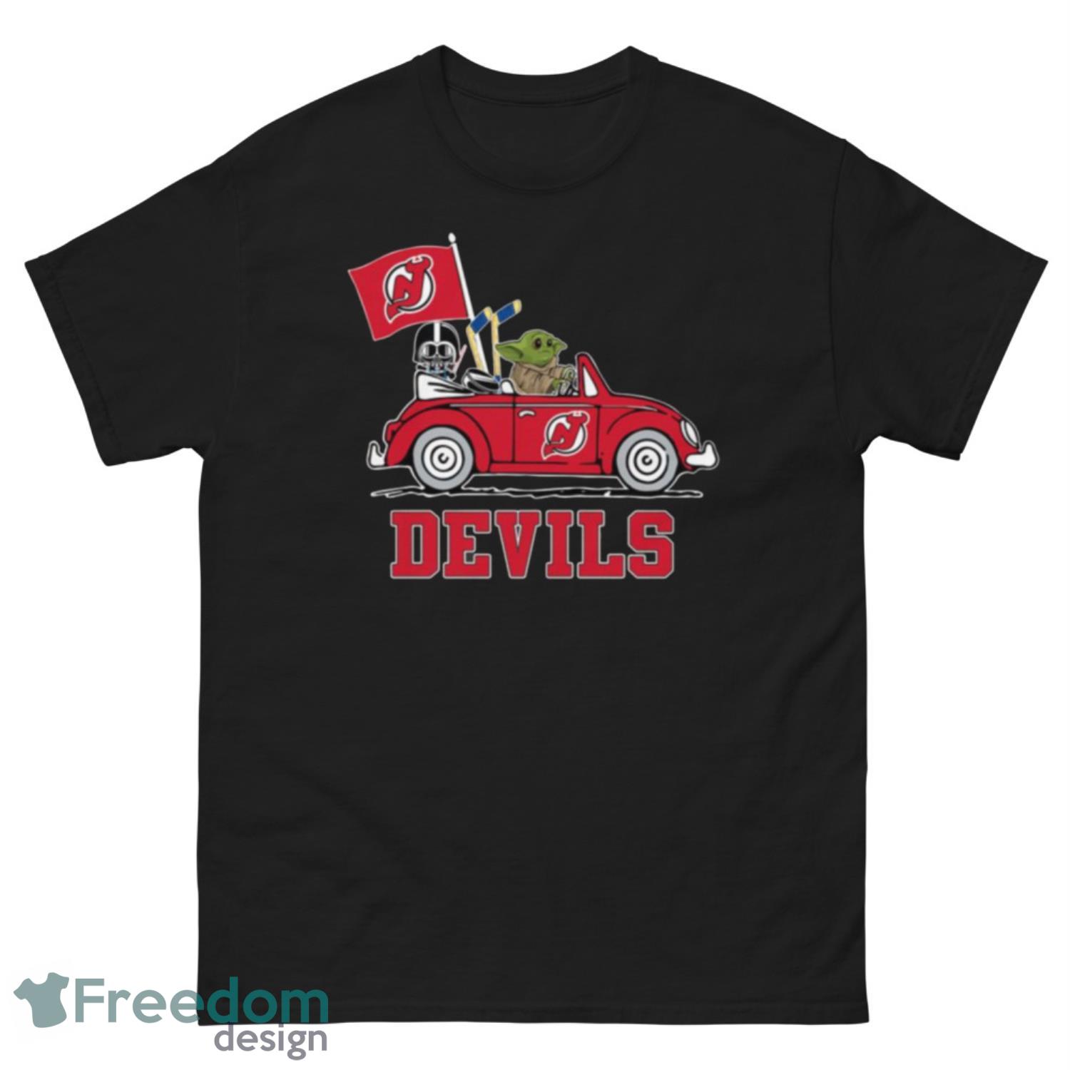 NHL Hockey New Jersey Devils Darth Vader Baby Yoda Driving Star Wars Shirt T Shirt - G500 Men’s Classic Tee