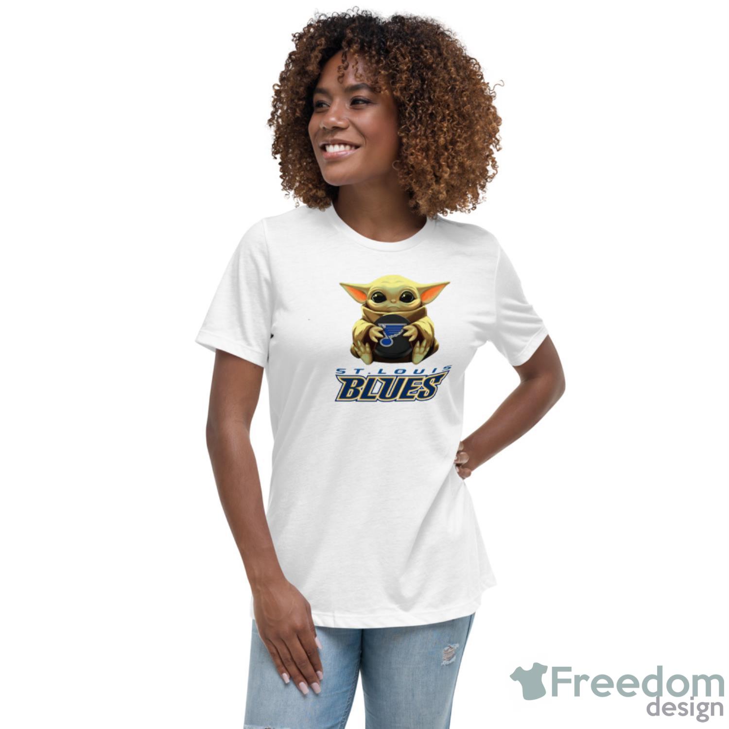 nhl-hockey-stlouis-blues-star-wars-baby-yoda-sport-gift-t-shirt-3.jpeg NHL Hockey St.Louis Blues Star Wars Baby Yoda Sport Gift T- Shirt - Women's Relaxed Short Sleeve Jersey Tee