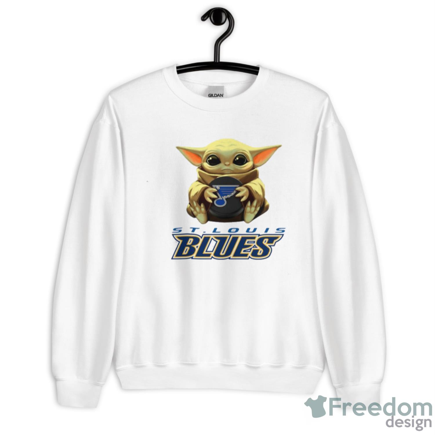 NHL Hockey St.Louis Blues Star Wars Baby Yoda Sport Gift T Shirt image NHL Hockey St.Louis Blues Star Wars Baby Yoda Sport Gift T- Shirt - G185 Unisex Heavy Blend Crewneck Sweatshirt
