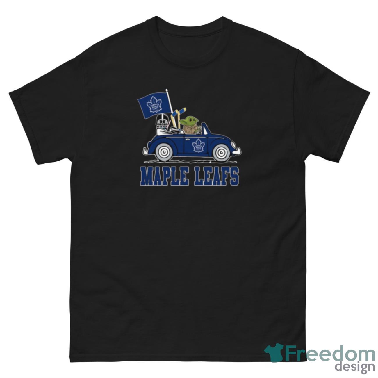 NHL Hockey Toronto Maple Leafs Darth Vader Baby Yoda Driving Star Wars Shirt T Shirt - G500 Men’s Classic Tee