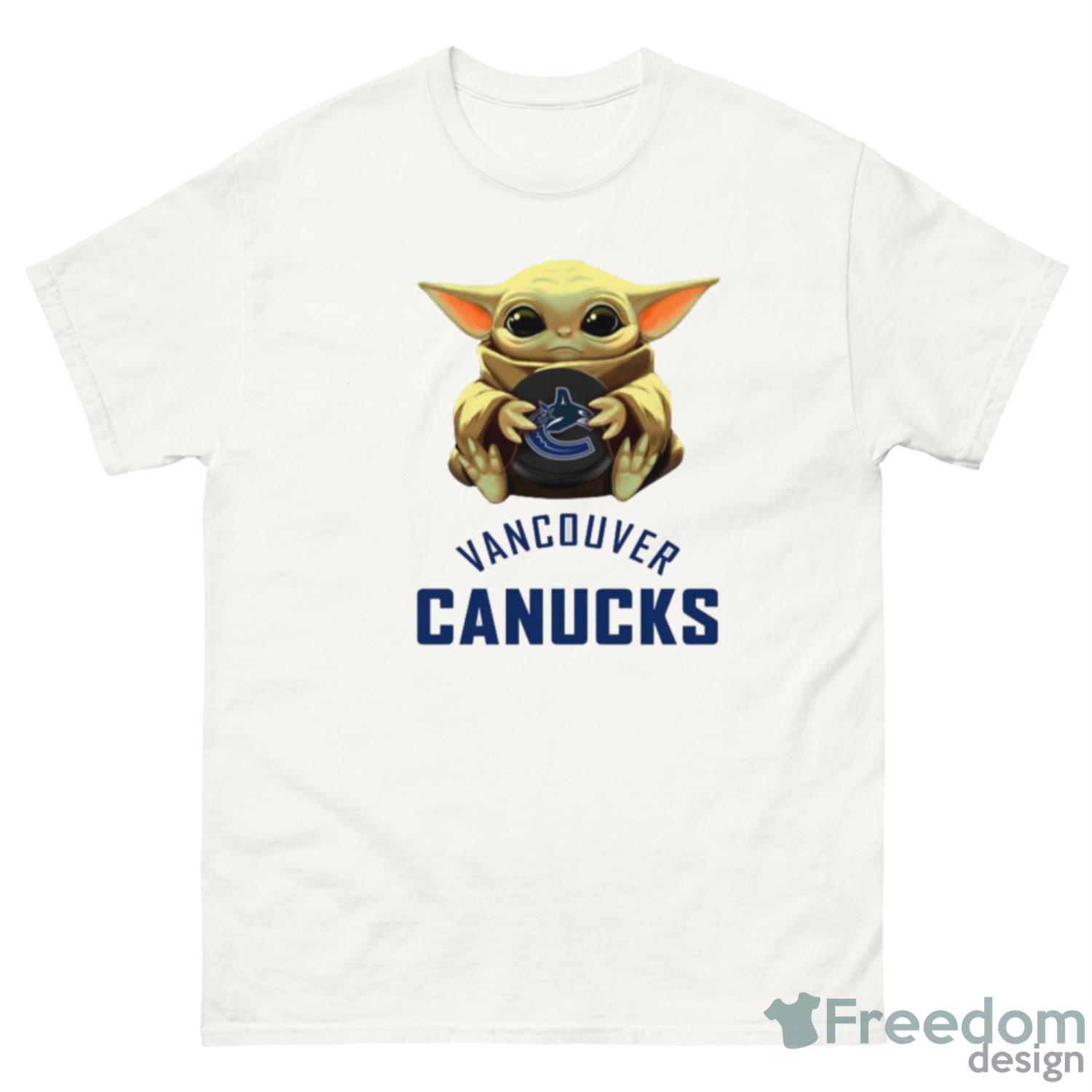 NHL Hockey Vancouver Canucks Star Wars Baby Yoda Sport Gift T Shirt image NHL Hockey Vancouver Canucks Star Wars Baby Yoda Sport Gift T- Shirt - G500 Men’s Classic T-Shirt
