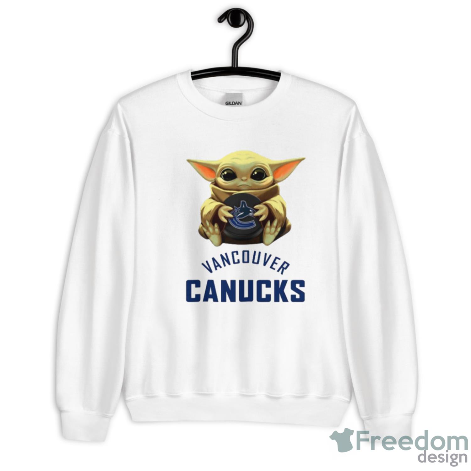 NHL Hockey Vancouver Canucks Star Wars Baby Yoda Sport Gift T Shirt image NHL Hockey Vancouver Canucks Star Wars Baby Yoda Sport Gift T- Shirt - G185 Unisex Heavy Blend Crewneck Sweatshirt