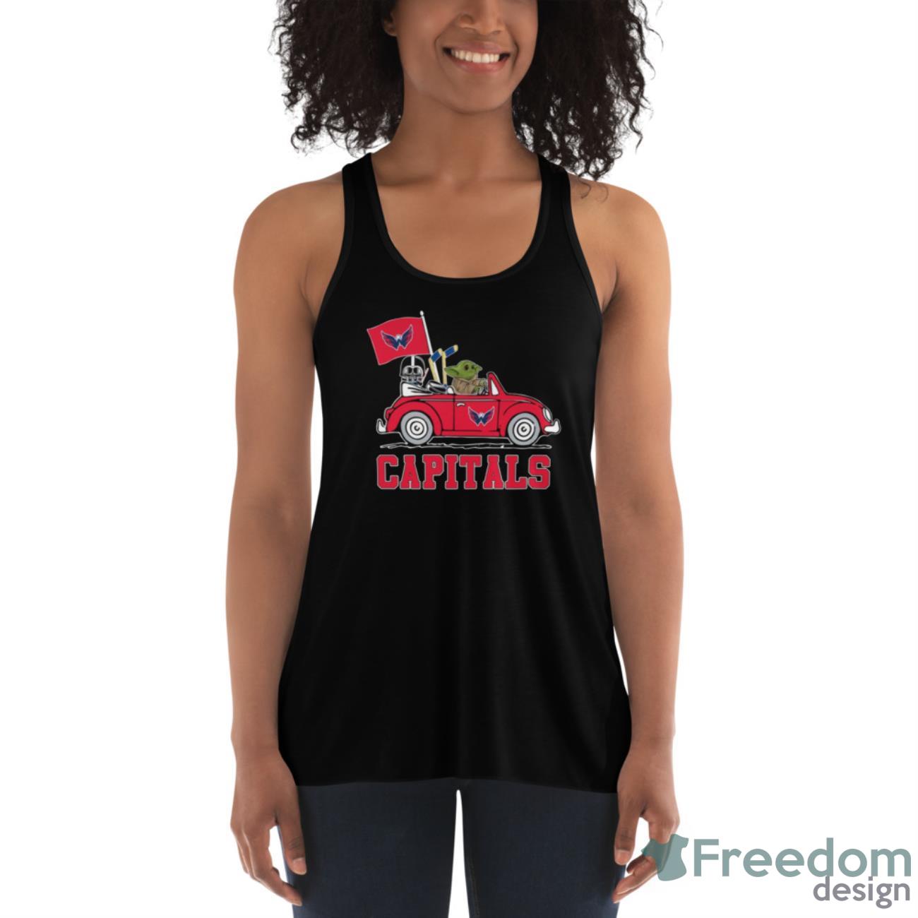 NHL Hockey Washington Capitals Darth Vader Baby Yoda Driving Star Wars Shirt T Shirt - Womens Flowy Racerback Tank NHL Hockey Washington Capitals Darth Vader Baby Yoda Driving Star Wars Shirt T Shirt - Womens Flowy Racerback Tank
