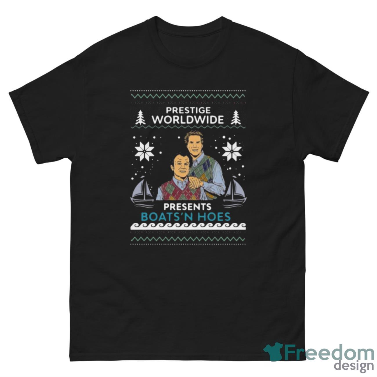 Nice Prestige Worldwide Presents Boats N Hoes Ugly Christmas Shirt - G500 Men’s Classic Tee