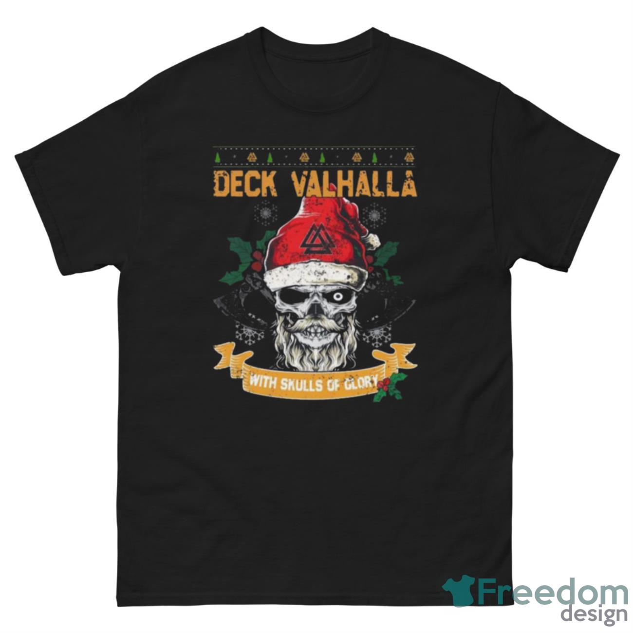 Nice Santa Claus Deck Valhalla With Skulls Of Glory Ugly Merry Christmas Shirt - G500 Men’s Classic Tee