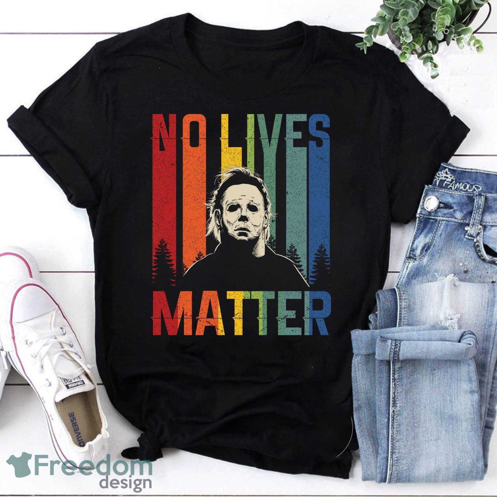 No Lives Matter Vintage T-Shirt Michael Myers Shirt Halloween Shirt Serial Killer Shirt Product Photo 1