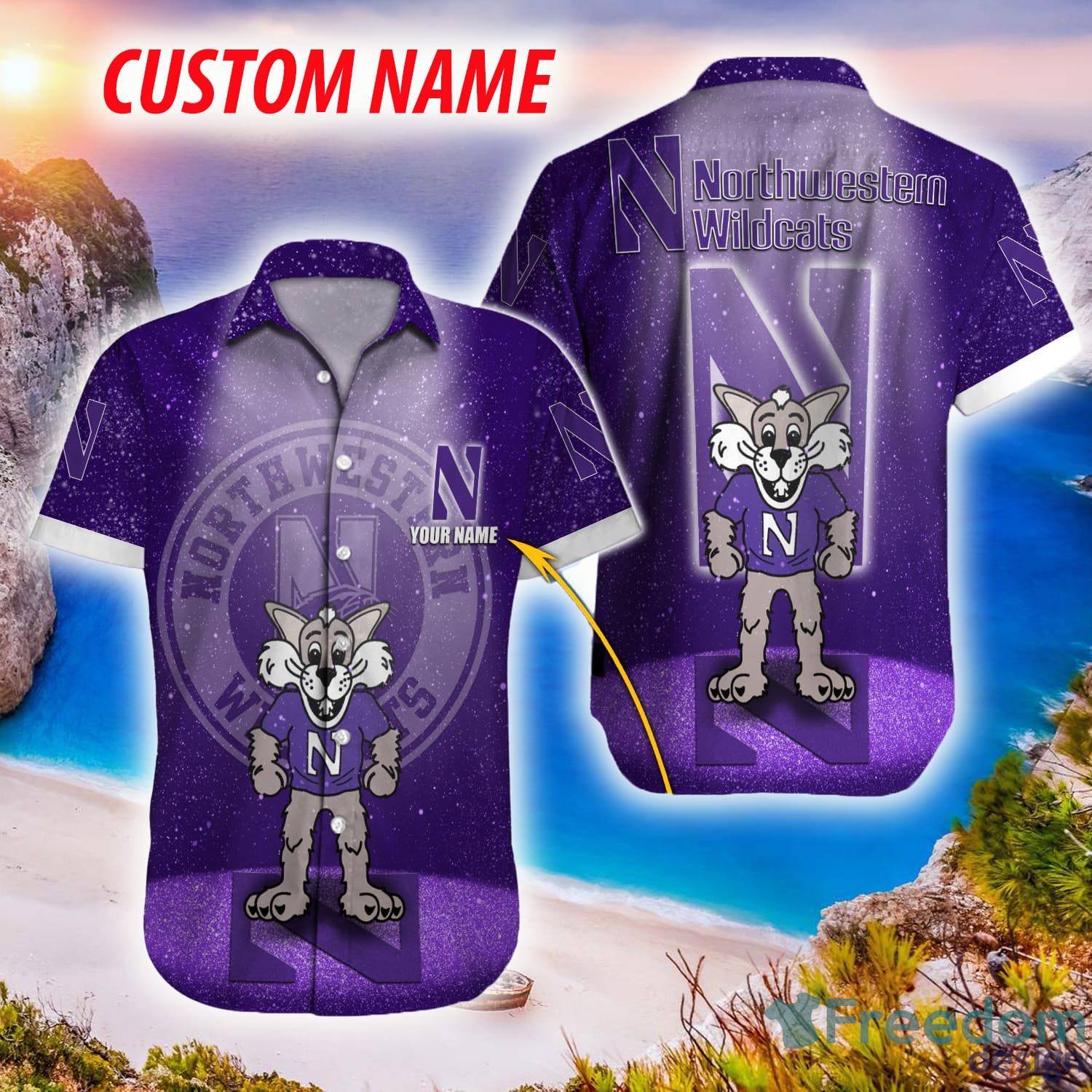 NCAA Northwestern Wildcats Flower Cheap Hawaiian Shirt 3D